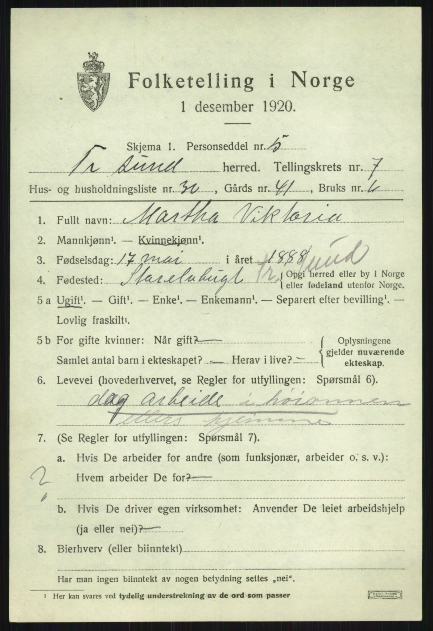 SATØ, 1920 census for Tromsøysund, 1920, p. 6226