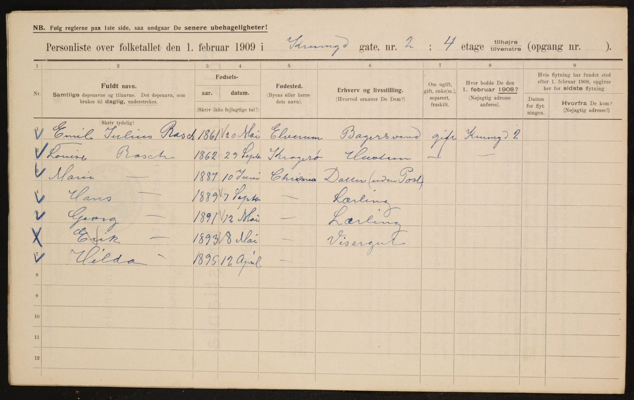 OBA, Municipal Census 1909 for Kristiania, 1909, p. 50229