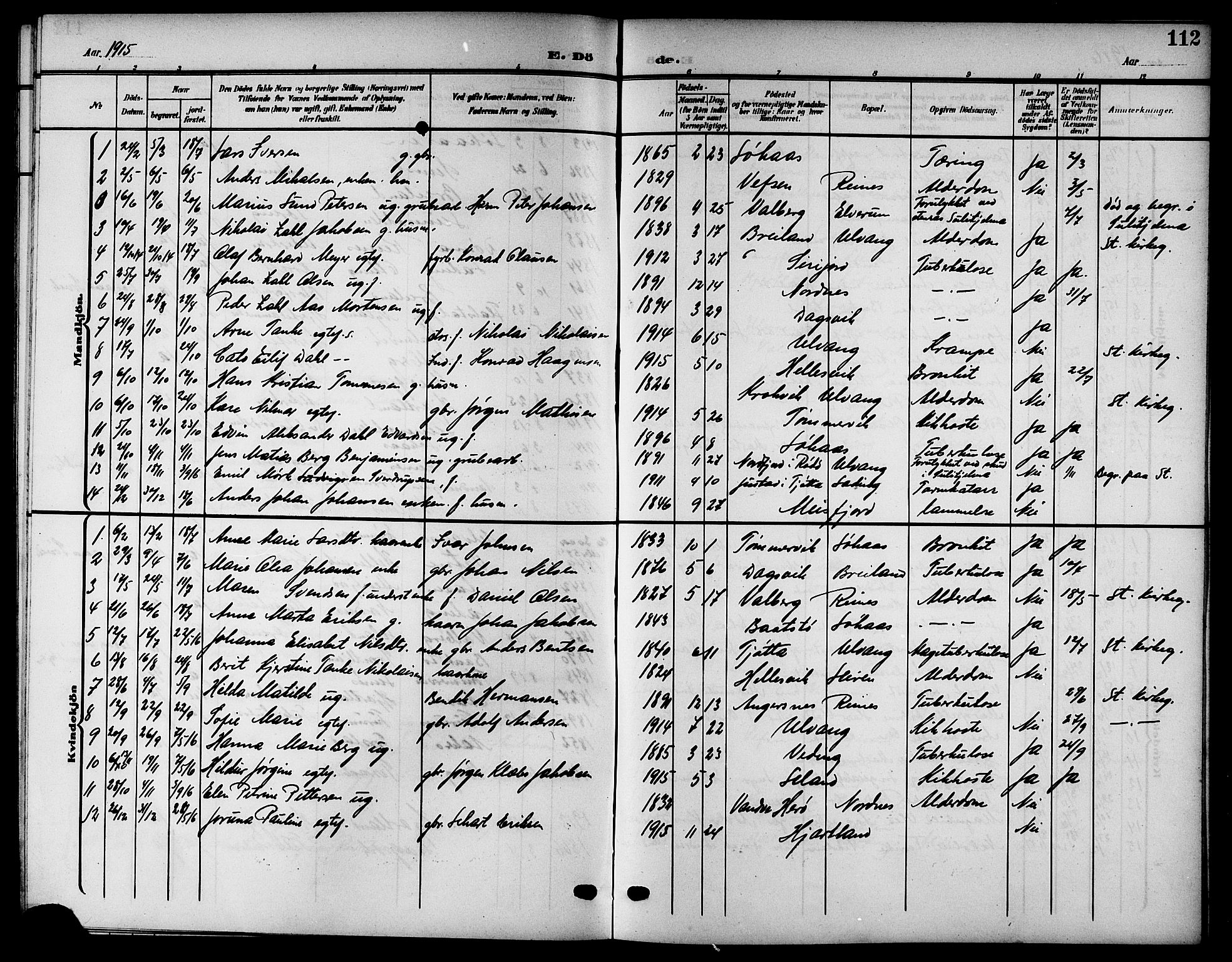 Ministerialprotokoller, klokkerbøker og fødselsregistre - Nordland, SAT/A-1459/832/L0494: Parish register (copy) no. 832C01, 1906-1922, p. 112