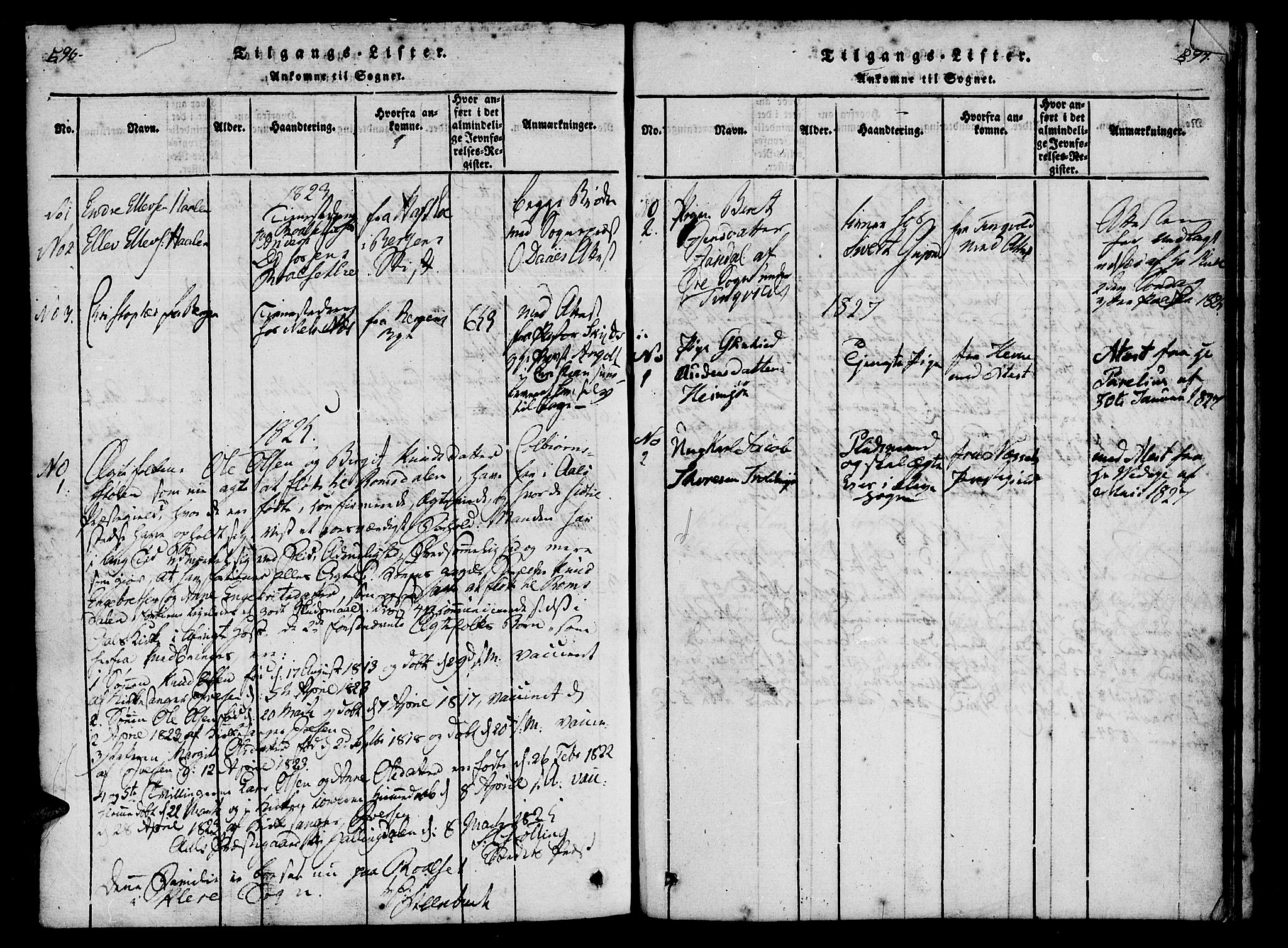 Ministerialprotokoller, klokkerbøker og fødselsregistre - Møre og Romsdal, SAT/A-1454/557/L0679: Parish register (official) no. 557A01, 1818-1843, p. 596-597