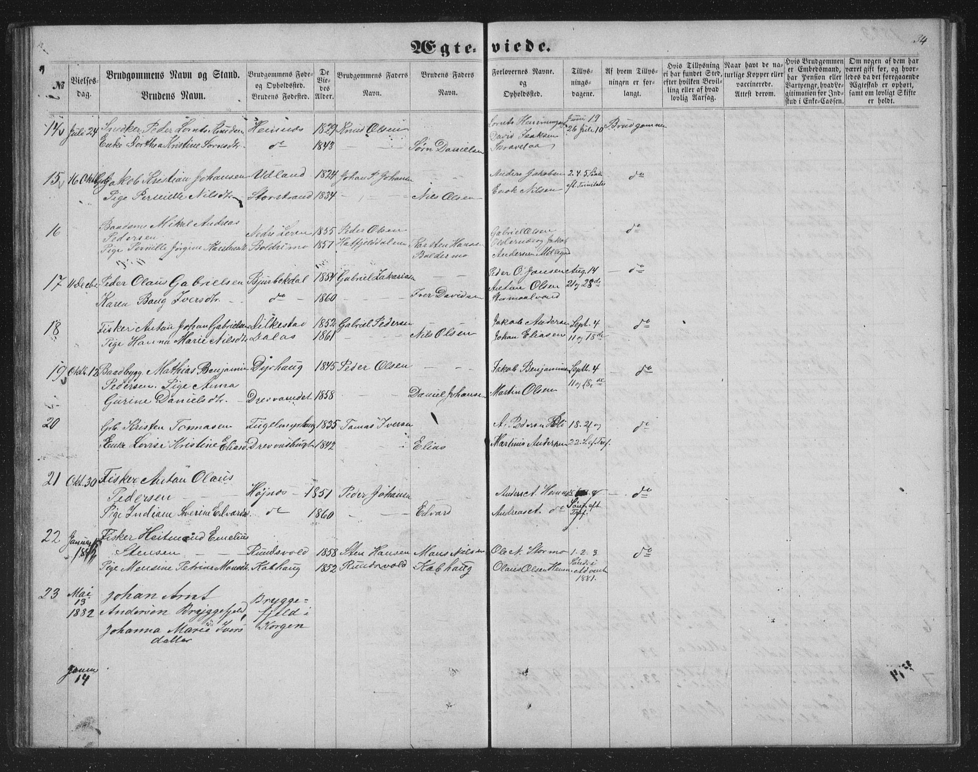 Ministerialprotokoller, klokkerbøker og fødselsregistre - Nordland, AV/SAT-A-1459/825/L0367: Parish register (copy) no. 825C04, 1863-1887, p. 34