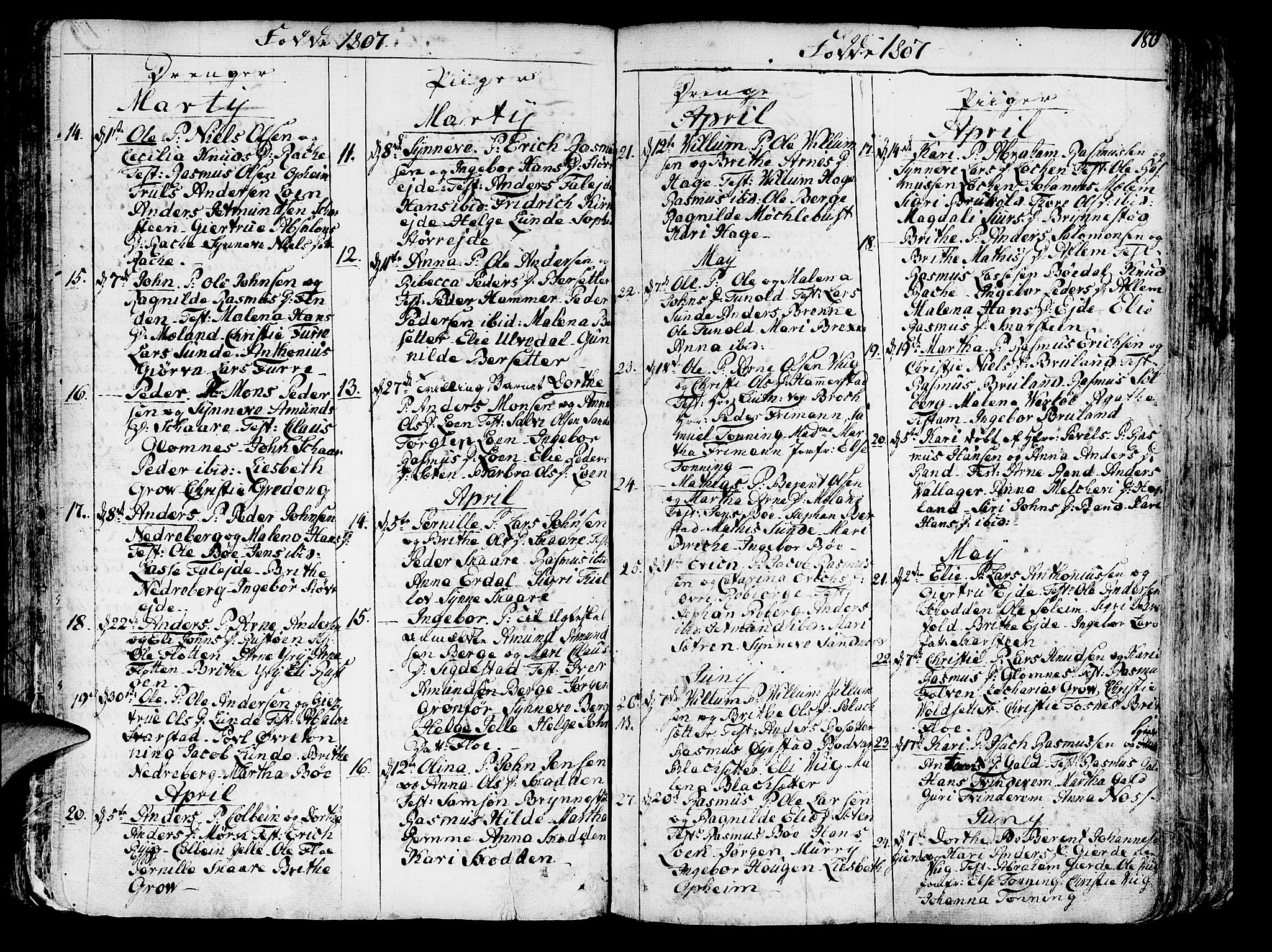 Innvik sokneprestembete, SAB/A-80501: Parish register (official) no. A 1, 1750-1816, p. 180