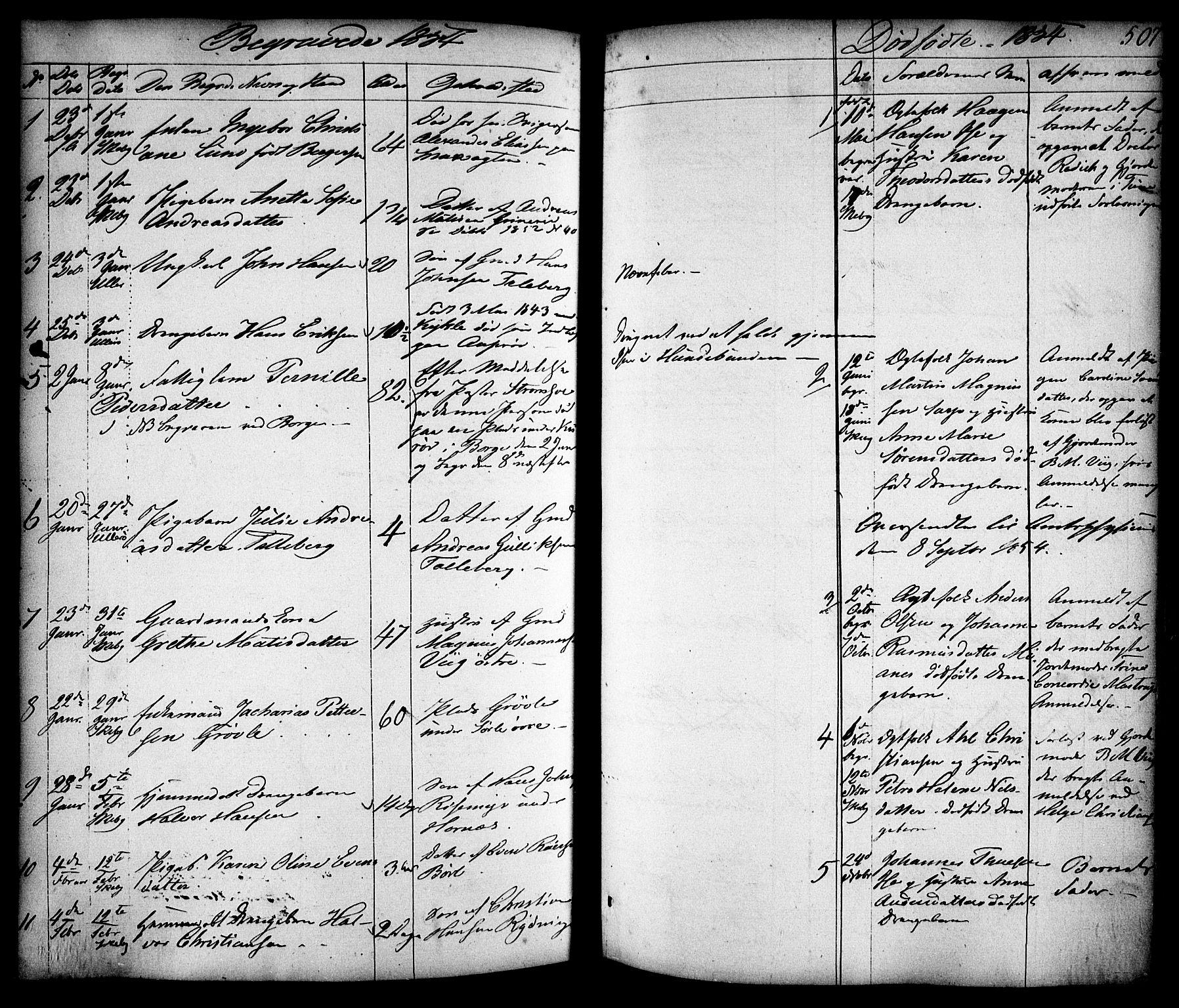 Skjeberg prestekontor Kirkebøker, AV/SAO-A-10923/F/Fa/L0006: Parish register (official) no. I 6, 1846-1858, p. 507