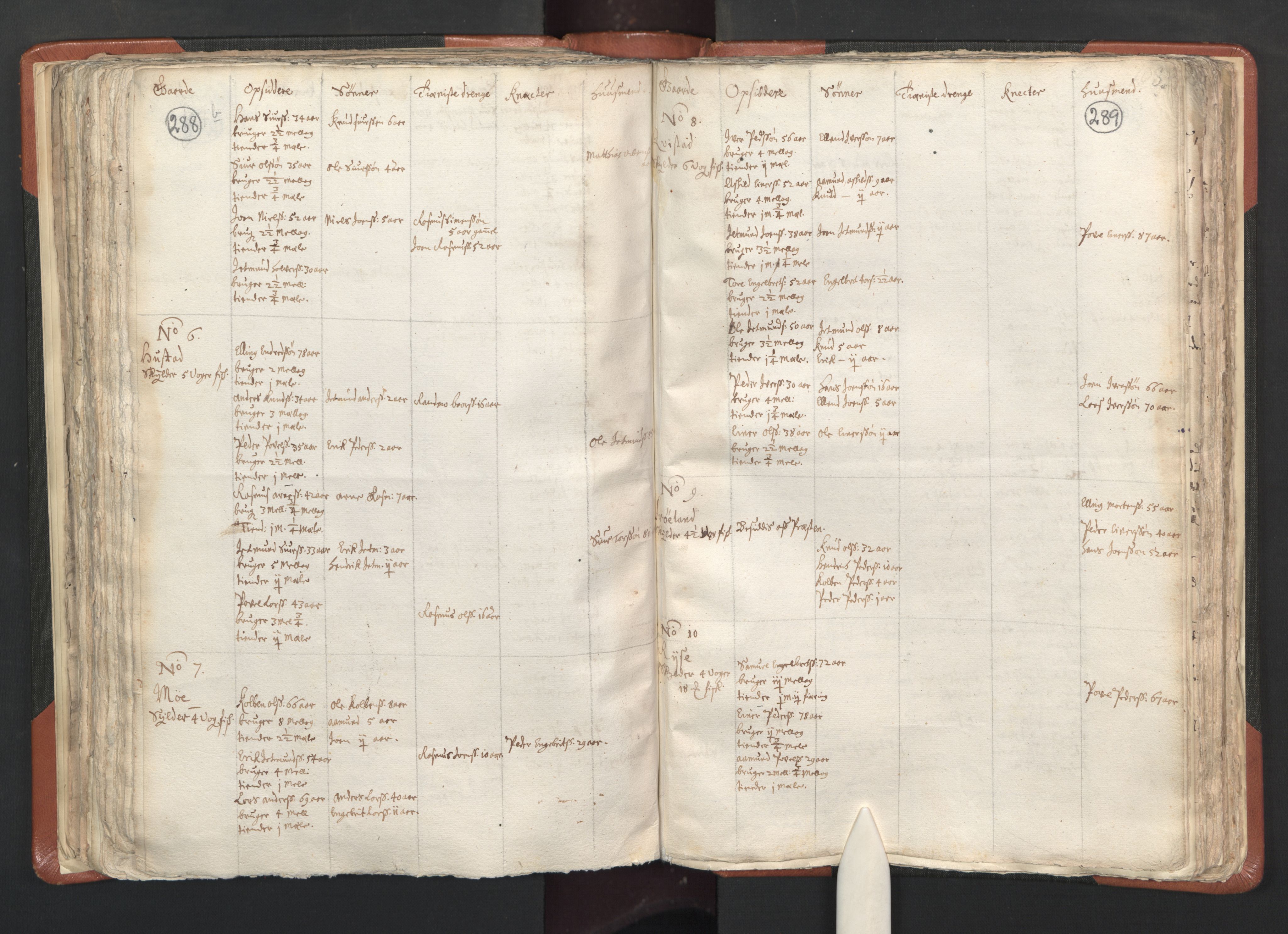 RA, Vicar's Census 1664-1666, no. 26: Sunnmøre deanery, 1664-1666, p. 288-289