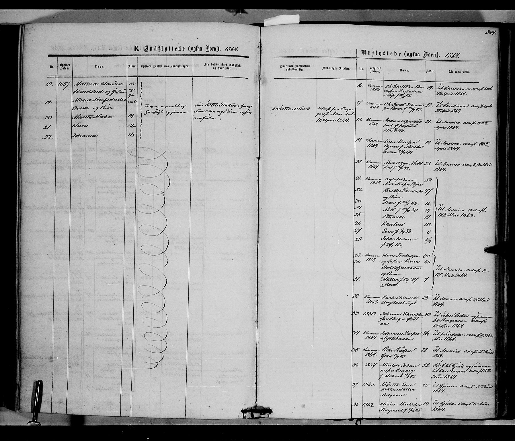 Vestre Toten prestekontor, SAH/PREST-108/H/Ha/Haa/L0007: Parish register (official) no. 7, 1862-1869, p. 304