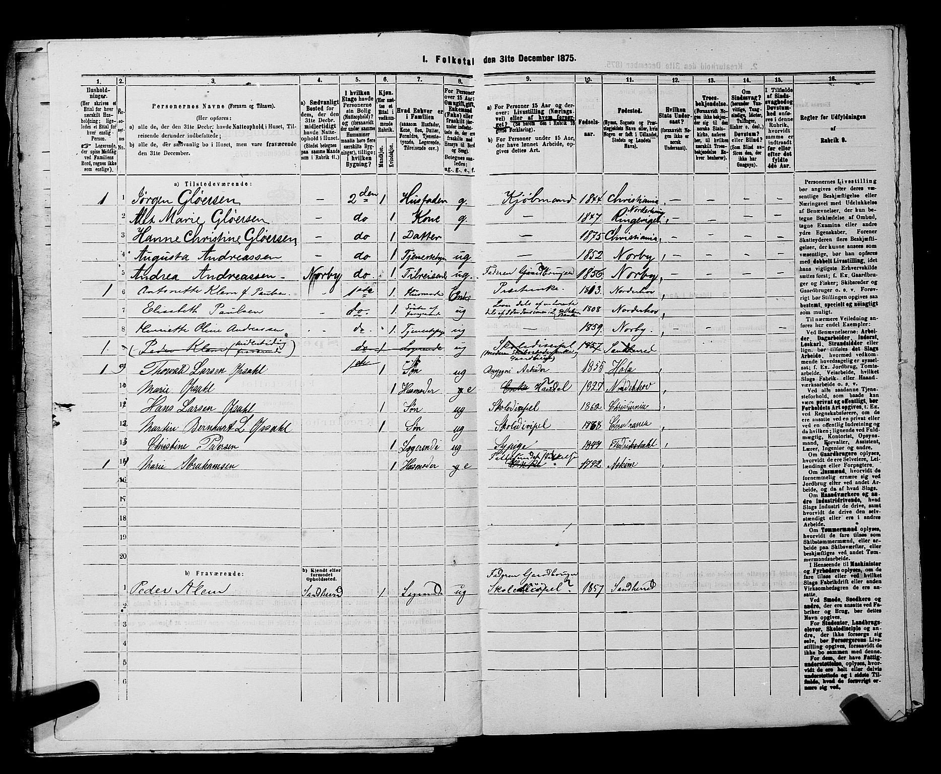 RA, 1875 census for 0301 Kristiania, 1875, p. 6010