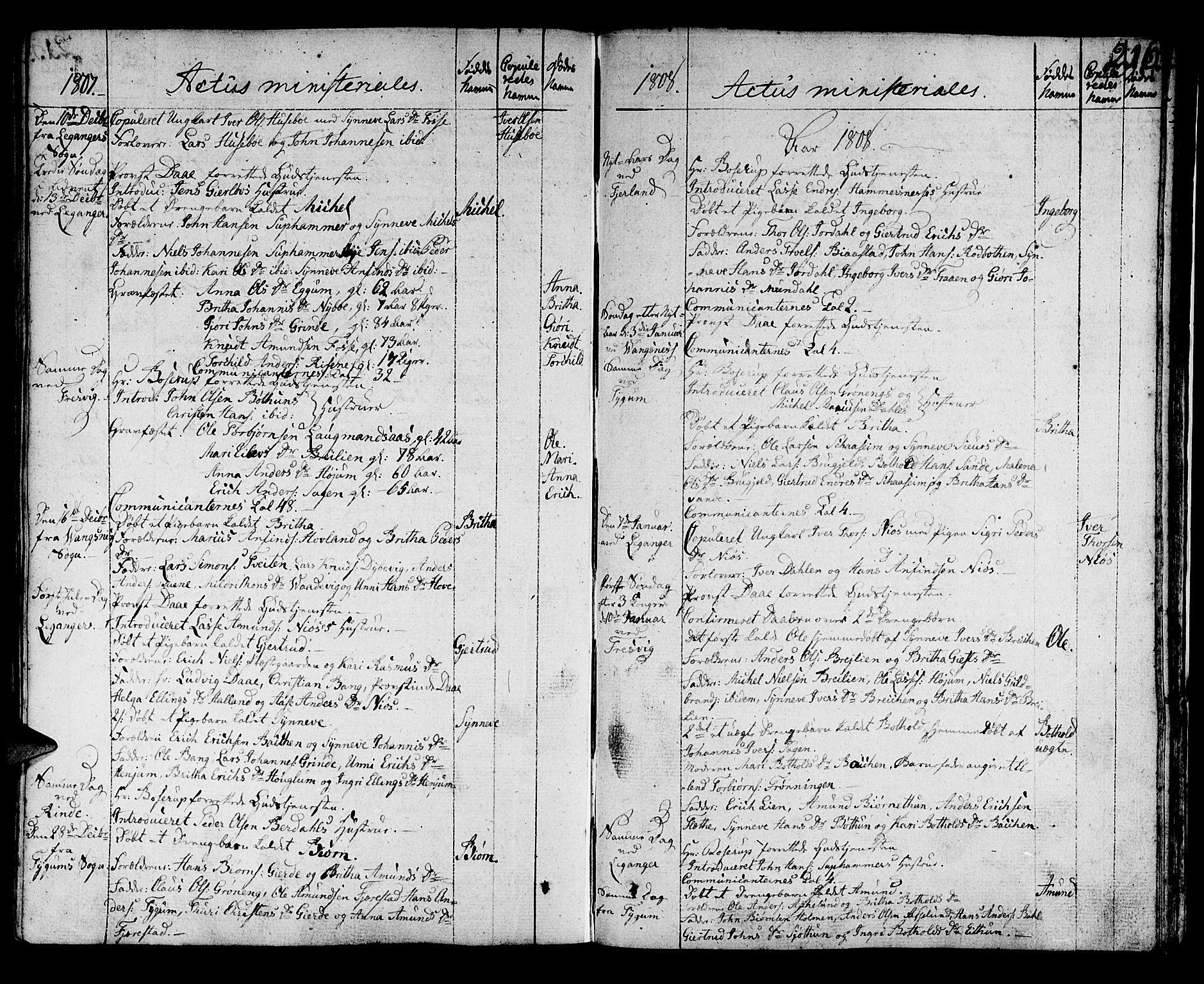 Leikanger sokneprestembete, AV/SAB-A-81001/H/Haa/Haaa/L0005: Parish register (official) no. A 5, 1792-1809, p. 216