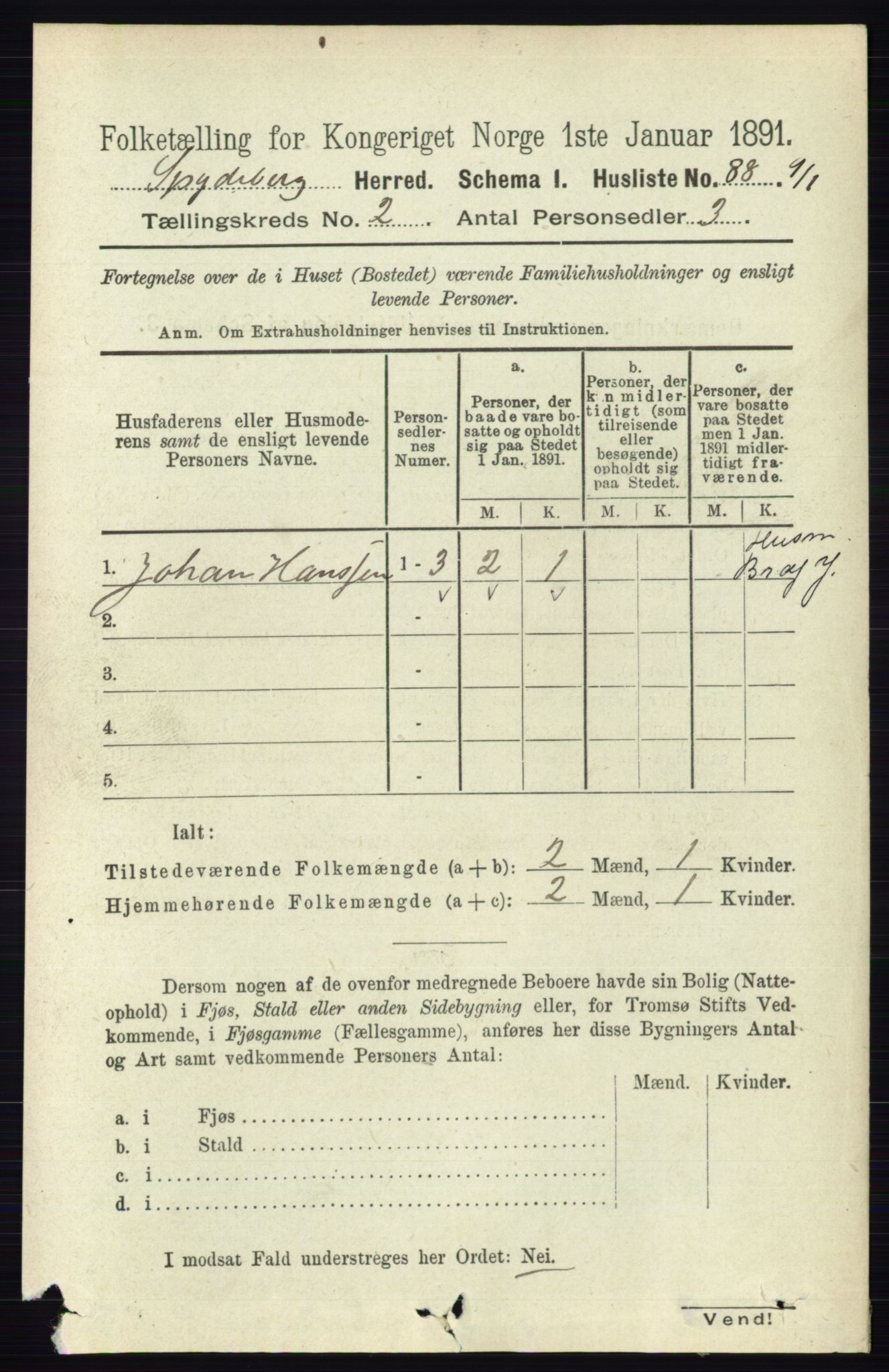 RA, 1891 census for 0123 Spydeberg, 1891, p. 693