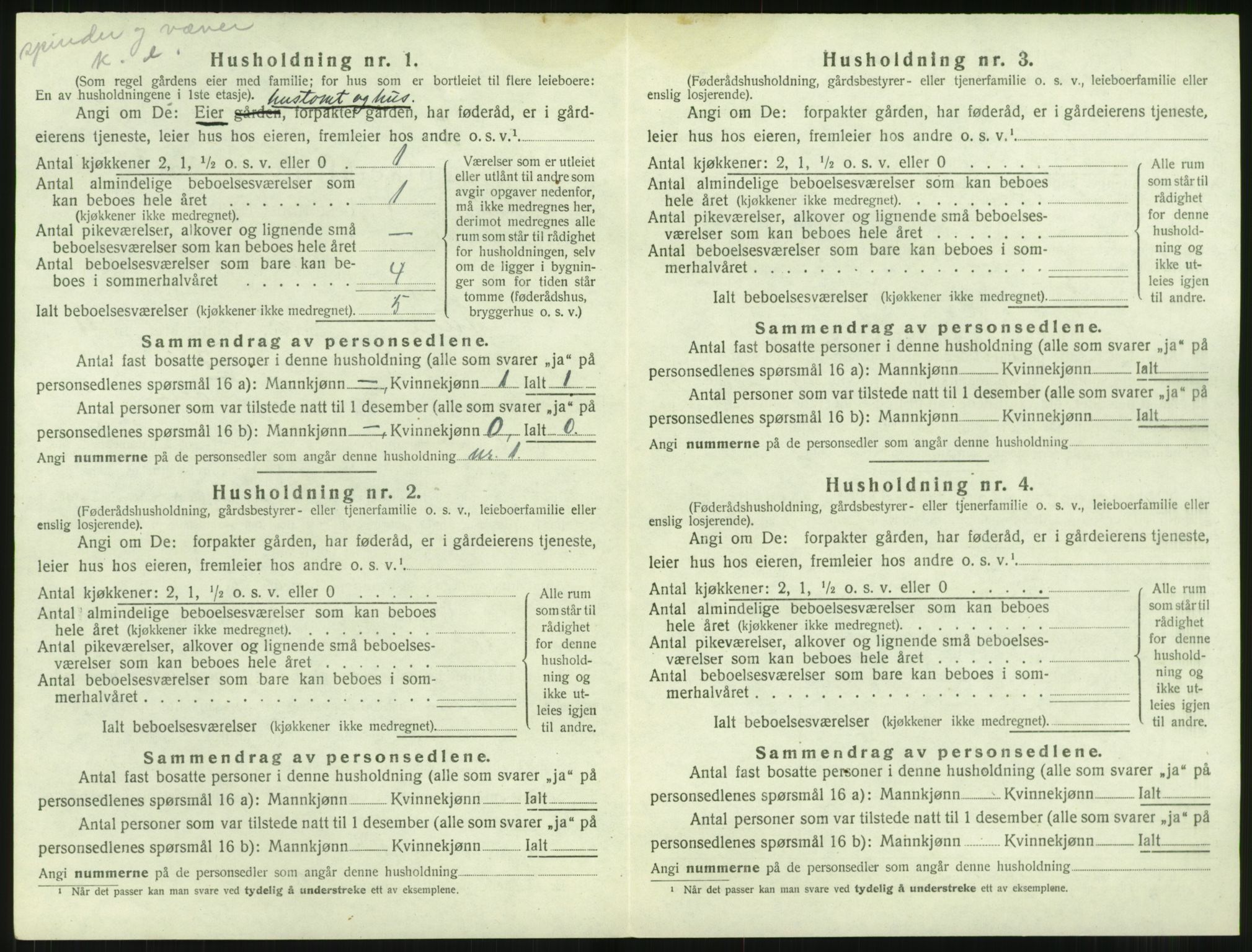 SAT, 1920 census for Aure, 1920, p. 685