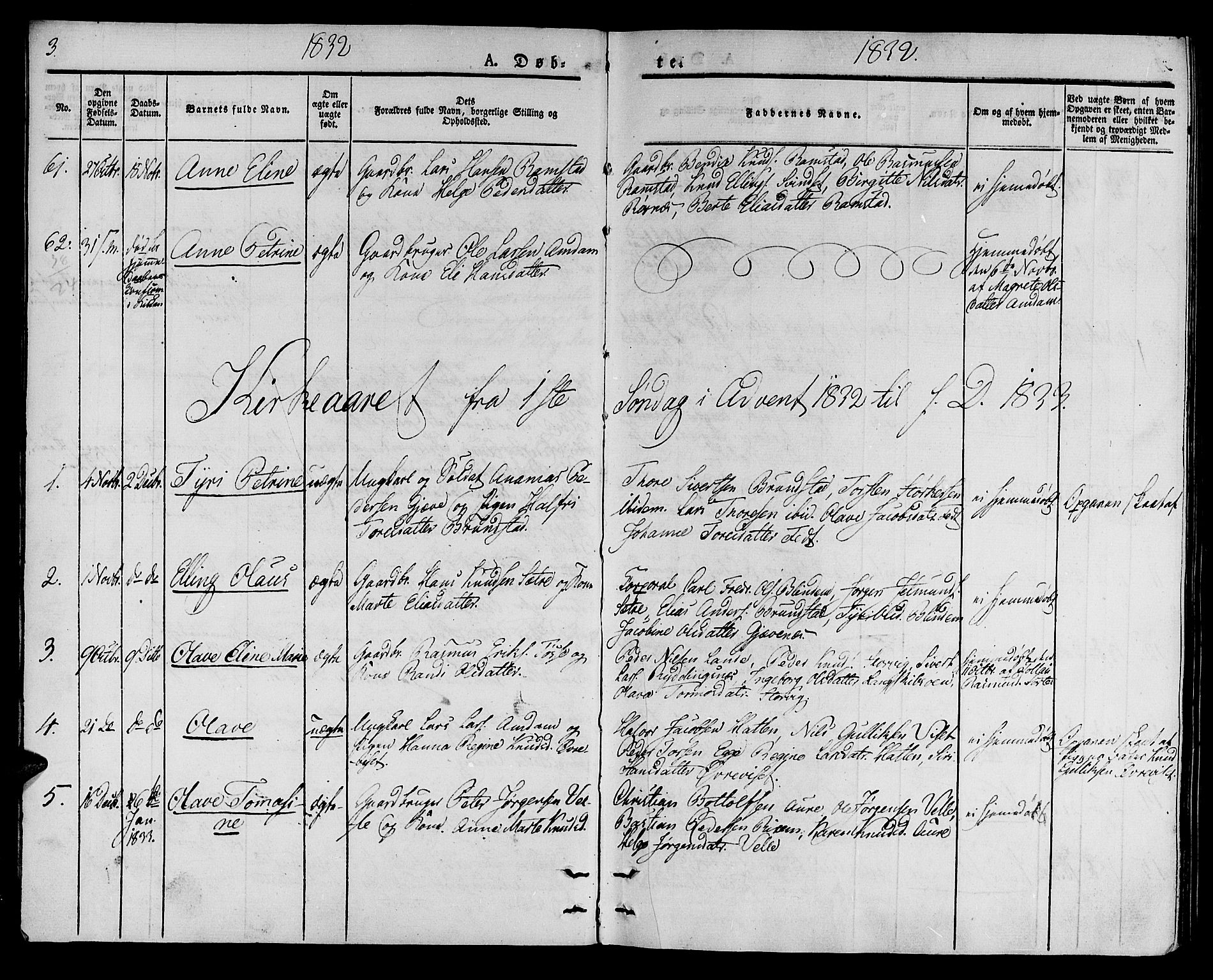 Ministerialprotokoller, klokkerbøker og fødselsregistre - Møre og Romsdal, AV/SAT-A-1454/522/L0311: Parish register (official) no. 522A06, 1832-1842, p. 3