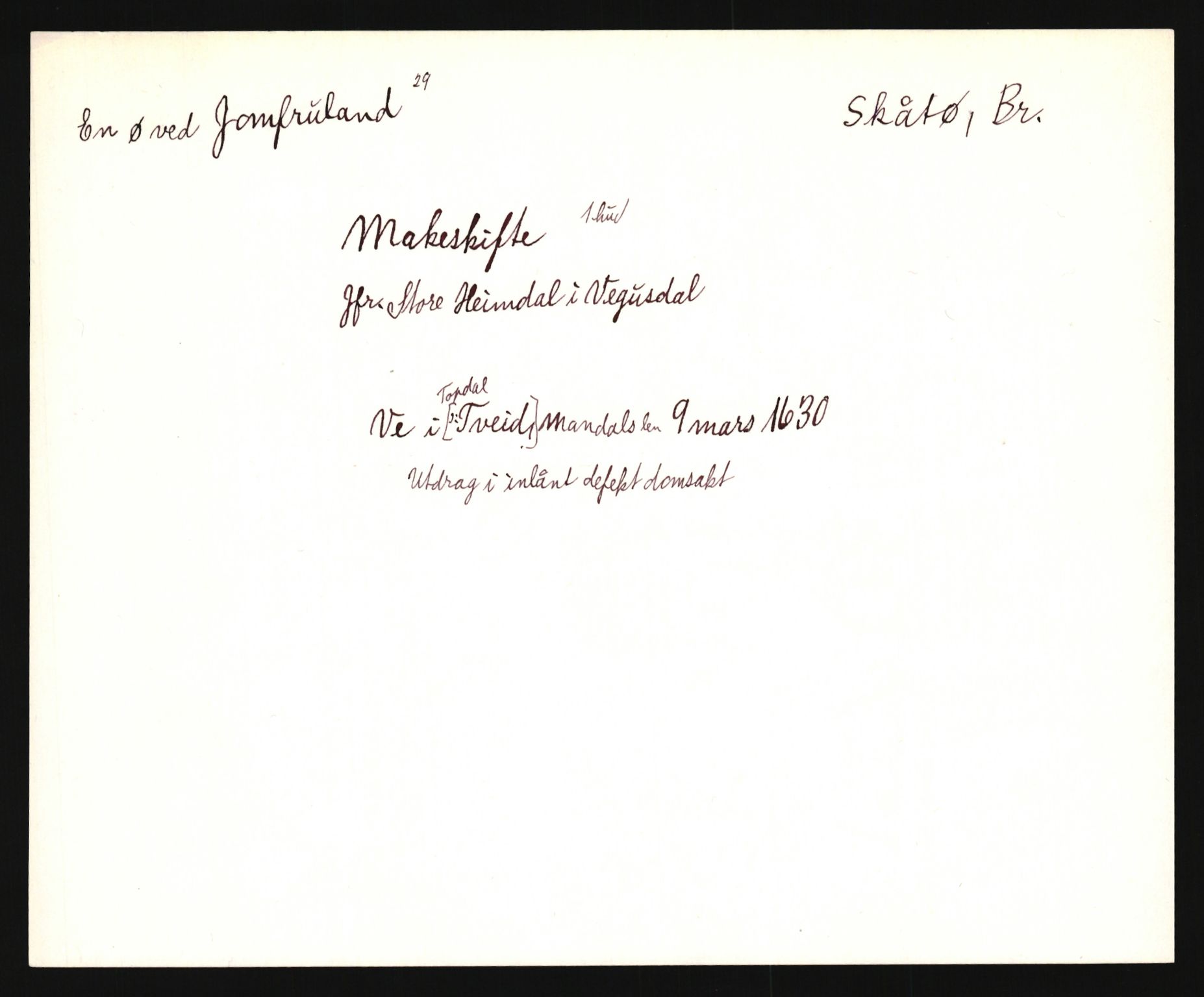 Riksarkivets diplomsamling, AV/RA-EA-5965/F35/F35e/L0020: Registreringssedler Telemark 1, 1400-1700, p. 135