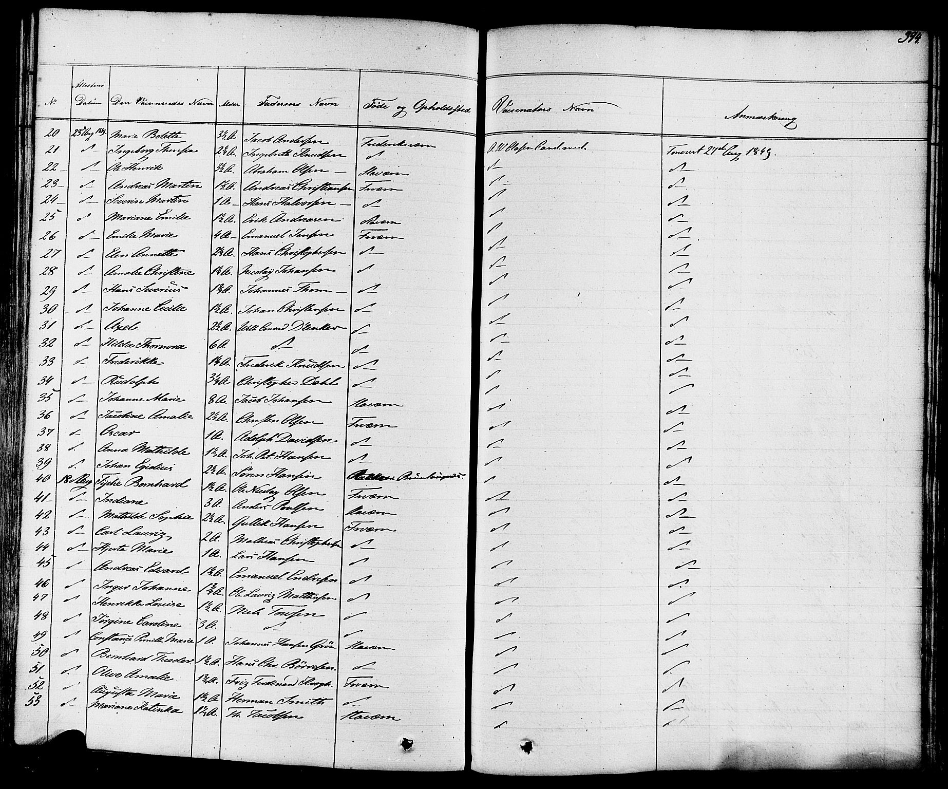 Stavern kirkebøker, AV/SAKO-A-318/F/Fa/L0007: Parish register (official) no. 7, 1840-1877, p. 394