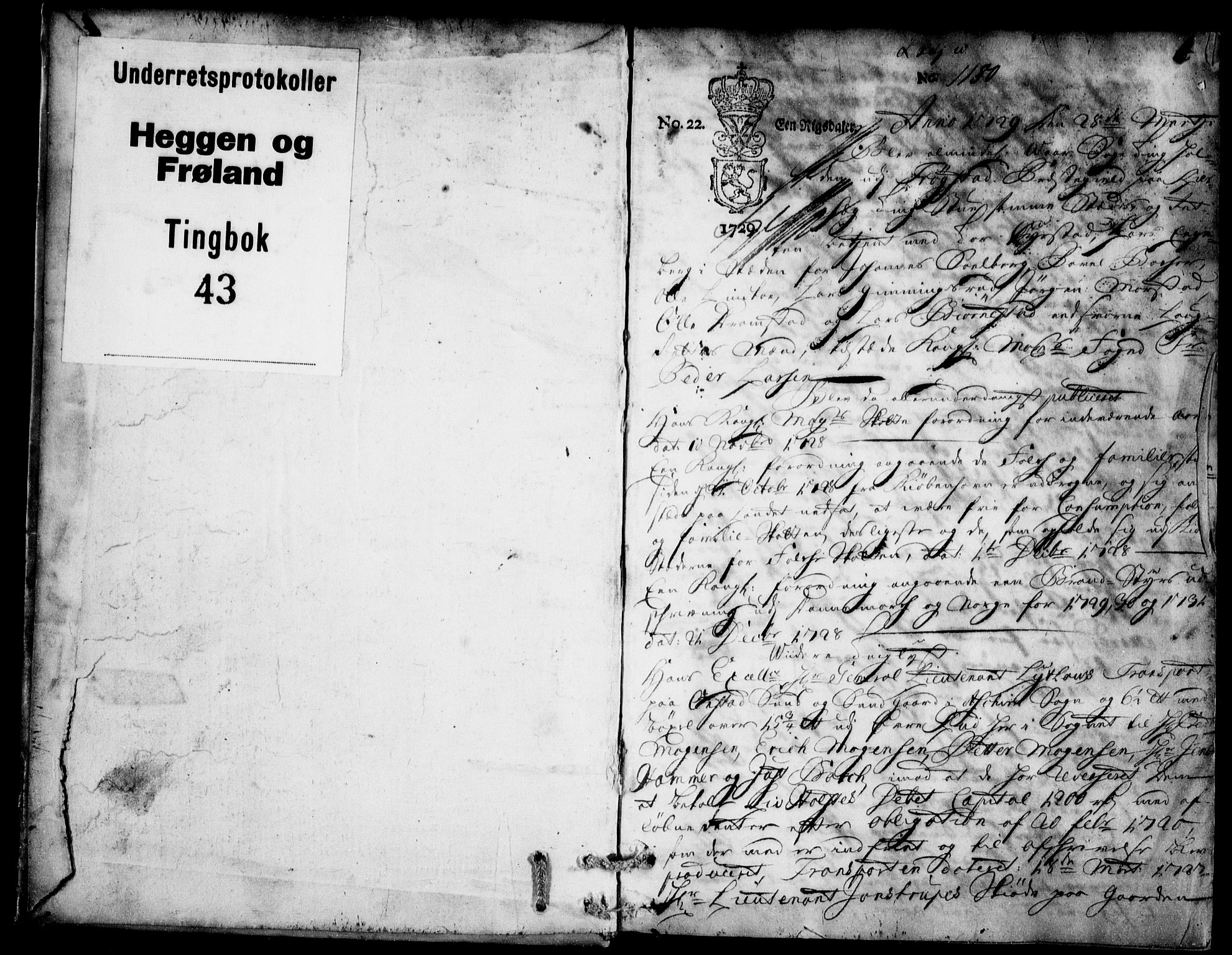 Heggen og Frøland sorenskriveri I, SAO/A-11556/F/Fb/L0042: Tingbok, 1729-1732, p. 0b-1a