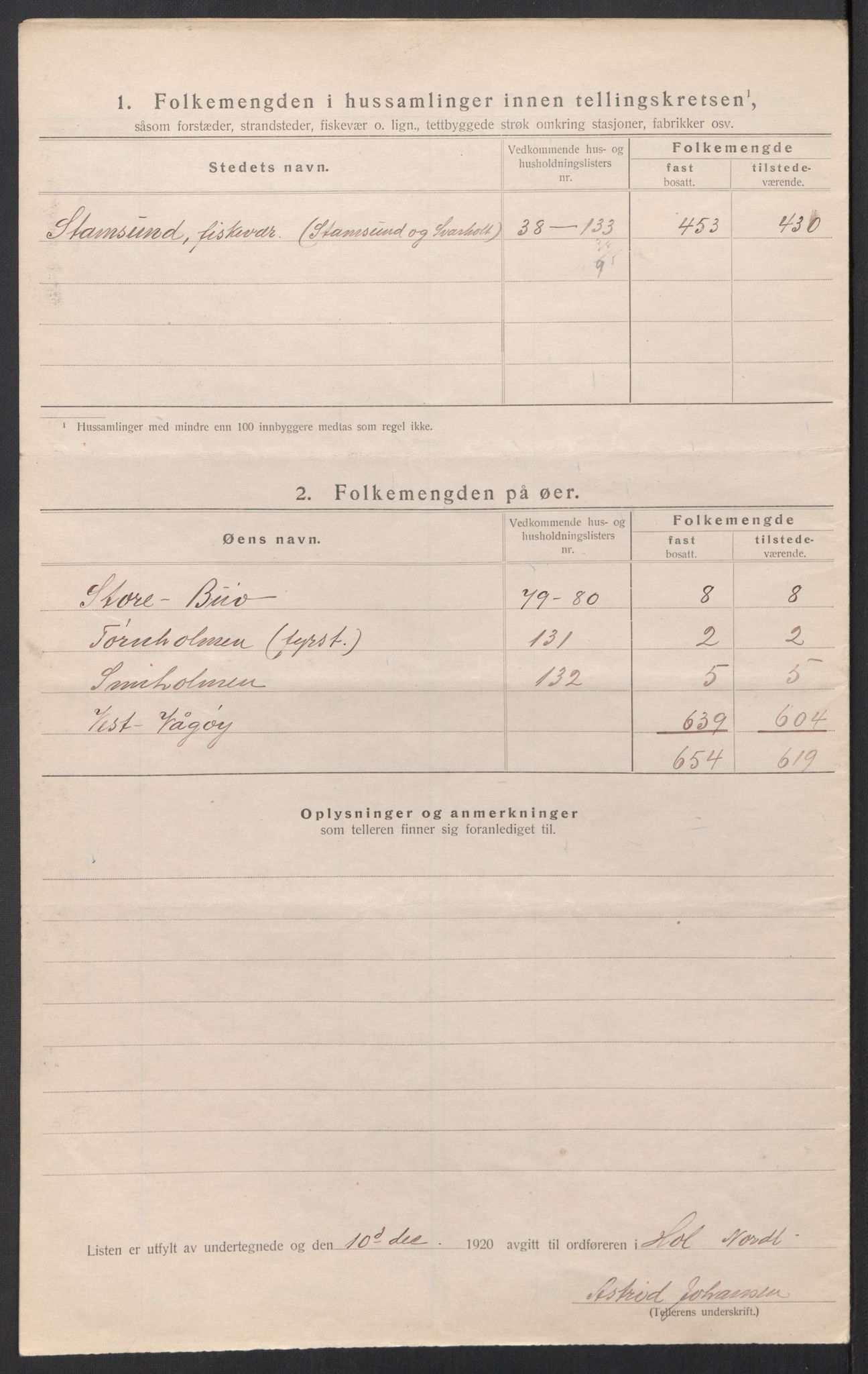 SAT, 1920 census for Hol, 1920, p. 11