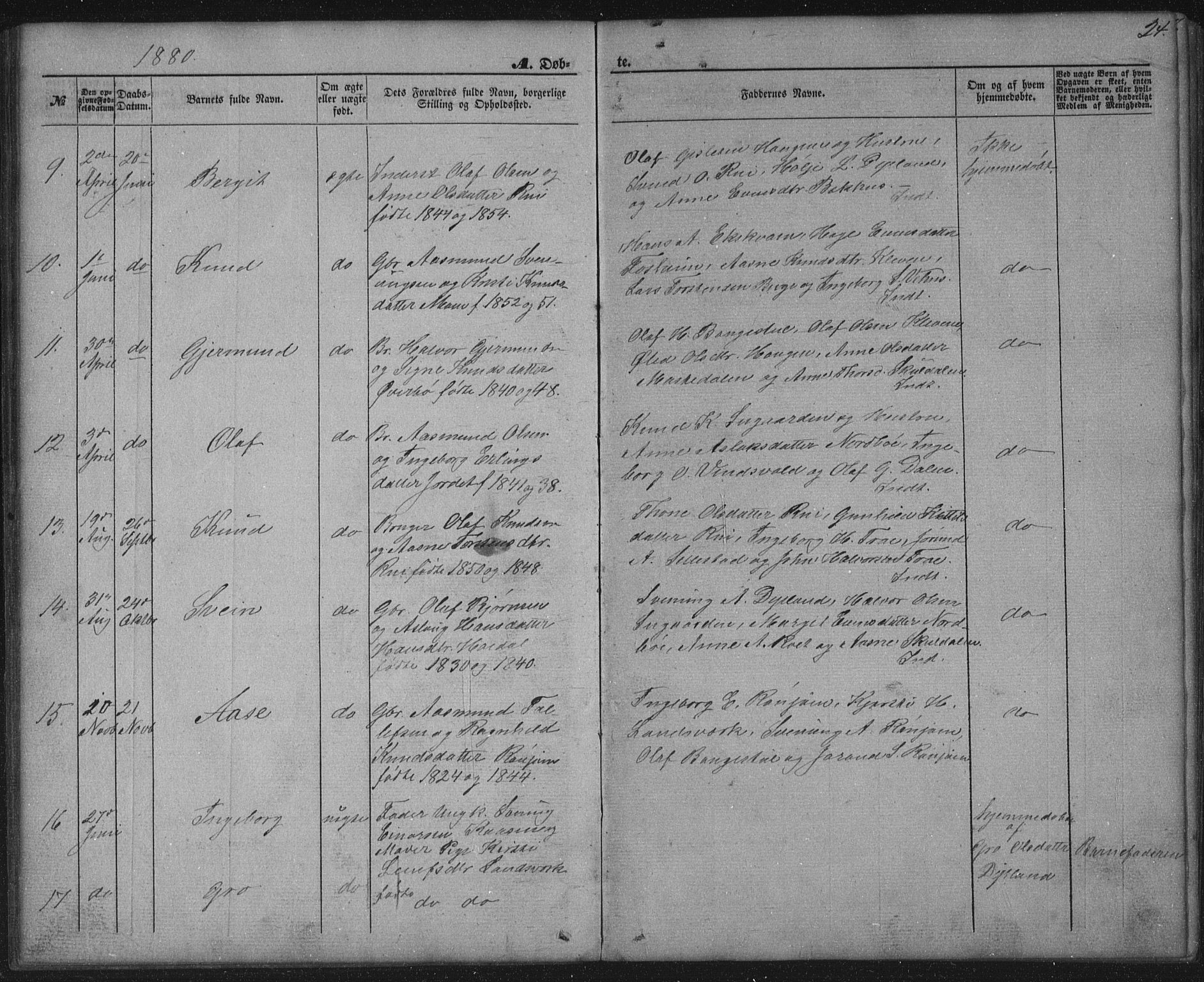 Seljord kirkebøker, AV/SAKO-A-20/G/Gc/L0002: Parish register (copy) no. III 2, 1872-1886, p. 24