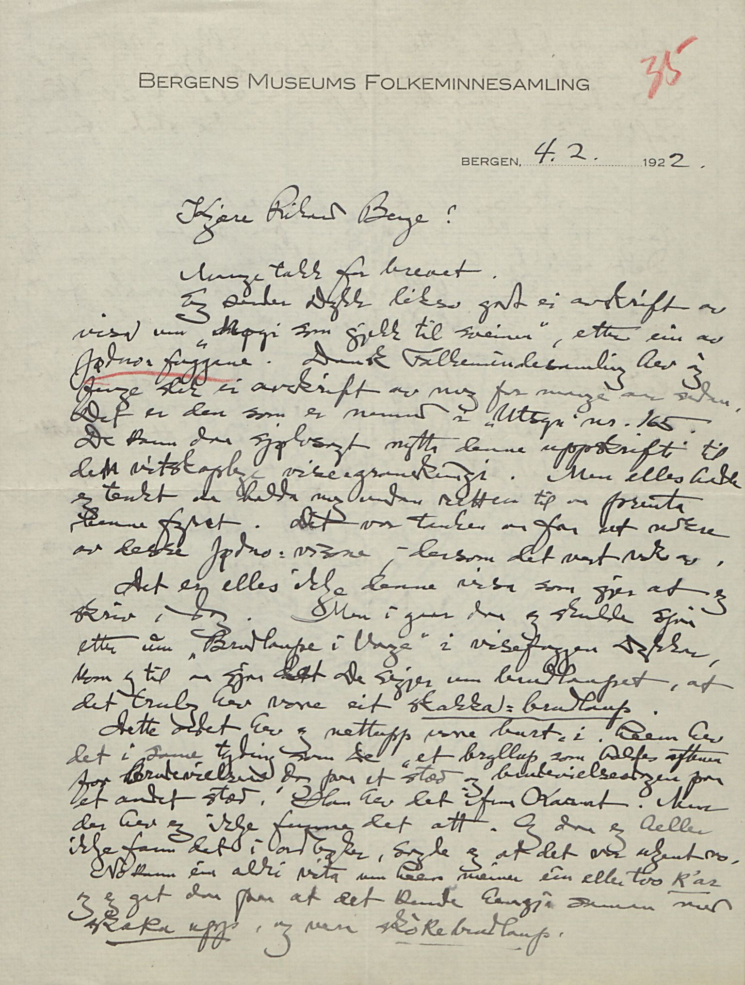 Rikard Berge, TEMU/TGM-A-1003/F/L0016/0023: 529-550 / 550 Slekt- og personalhistorie, om drikkehorn og eventuelt andre gjenstander, 1916-1926, p. 35