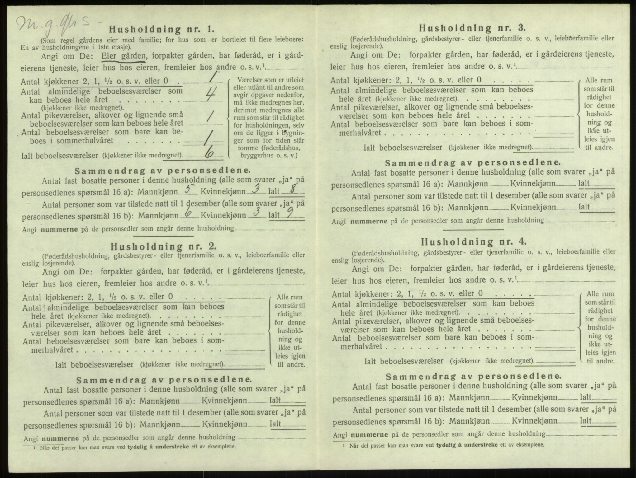 SAB, 1920 census for Manger, 1920, p. 1182