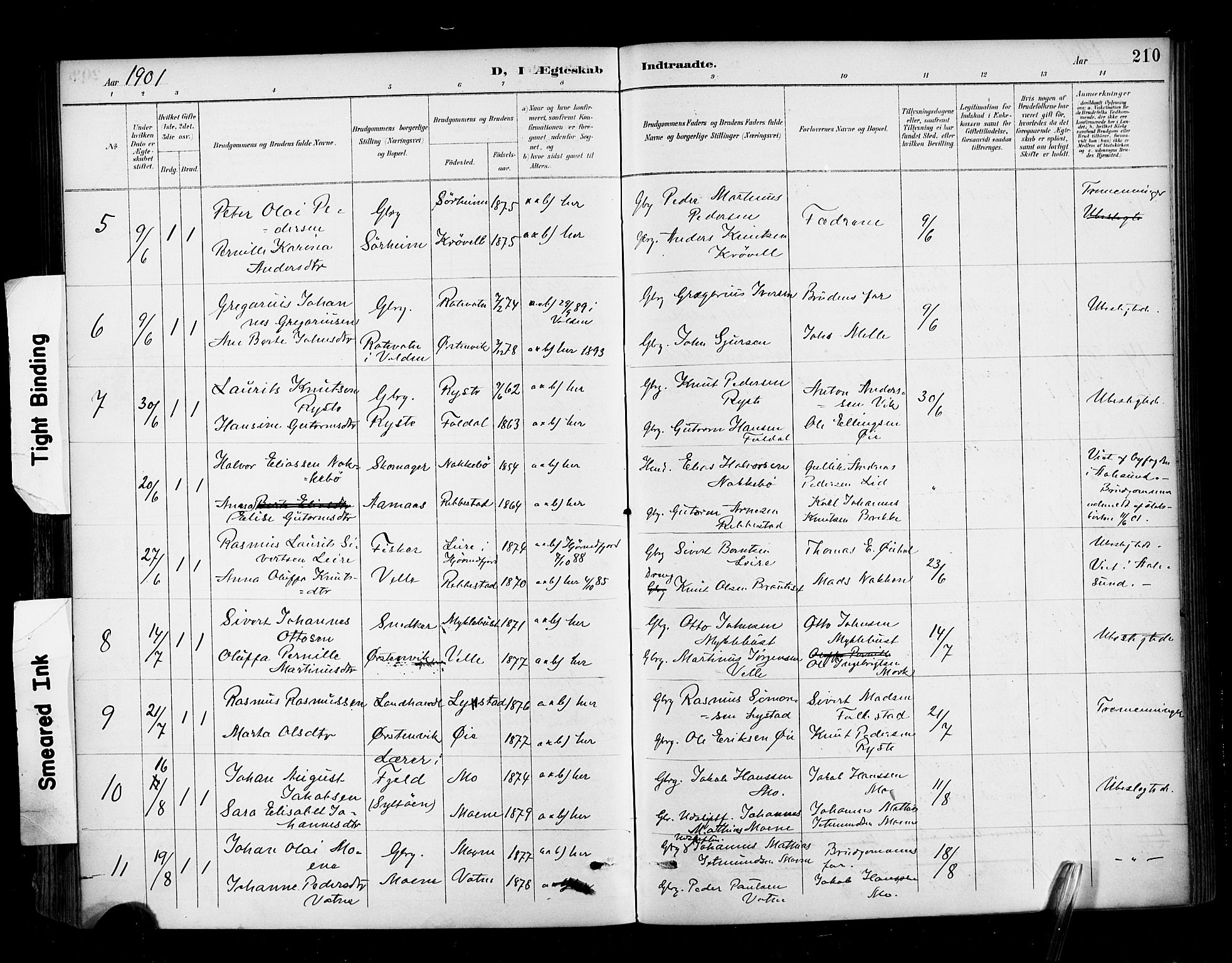 Ministerialprotokoller, klokkerbøker og fødselsregistre - Møre og Romsdal, AV/SAT-A-1454/513/L0177: Parish register (official) no. 513A04, 1890-1906, p. 211