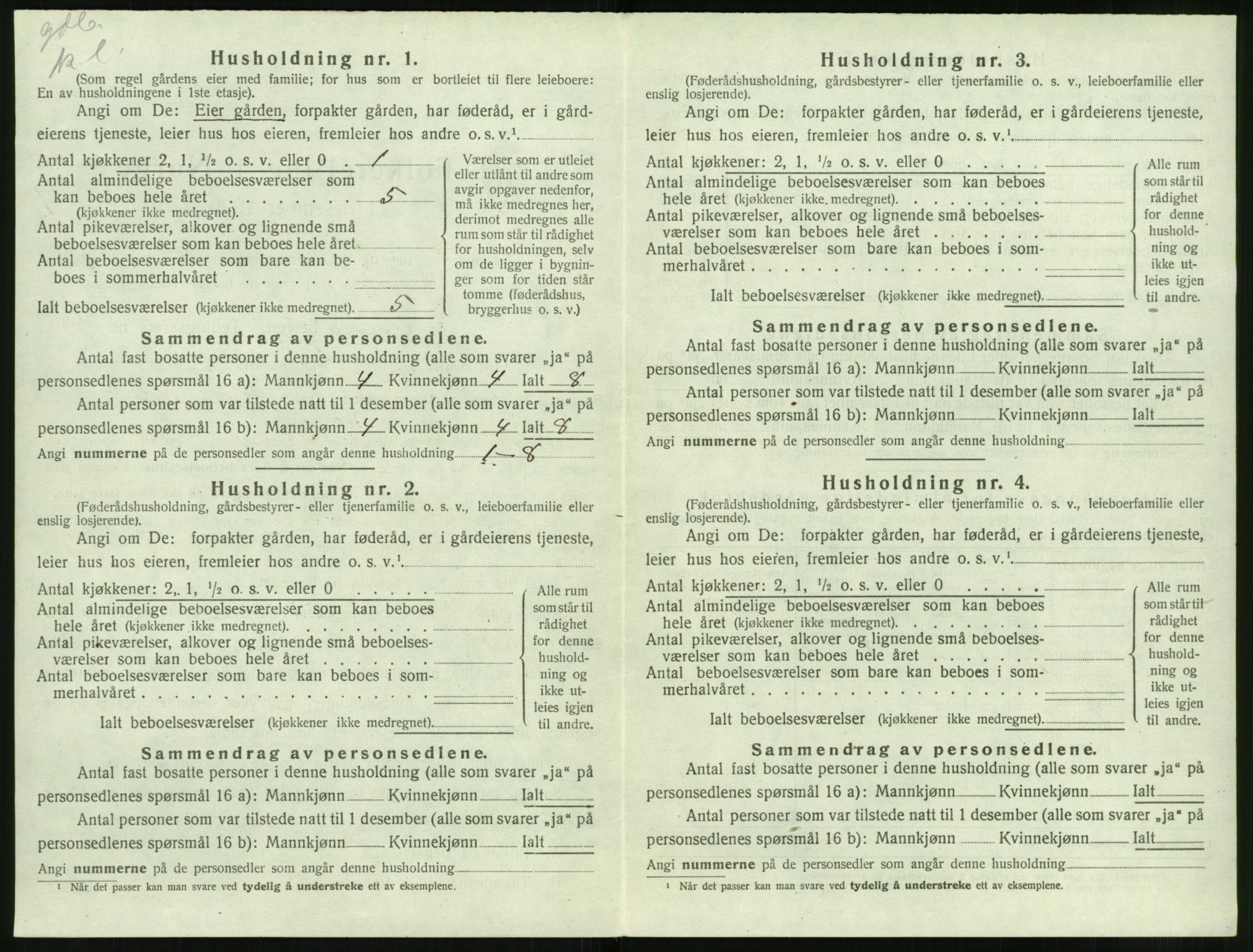 SAT, 1920 census for Volda, 1920, p. 1271