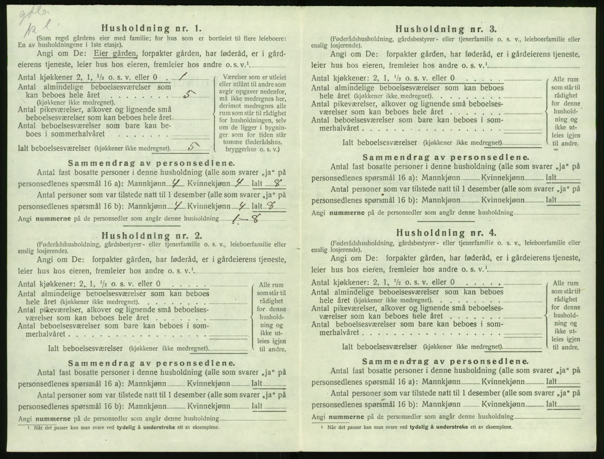 SAT, 1920 census for Volda, 1920, p. 1271