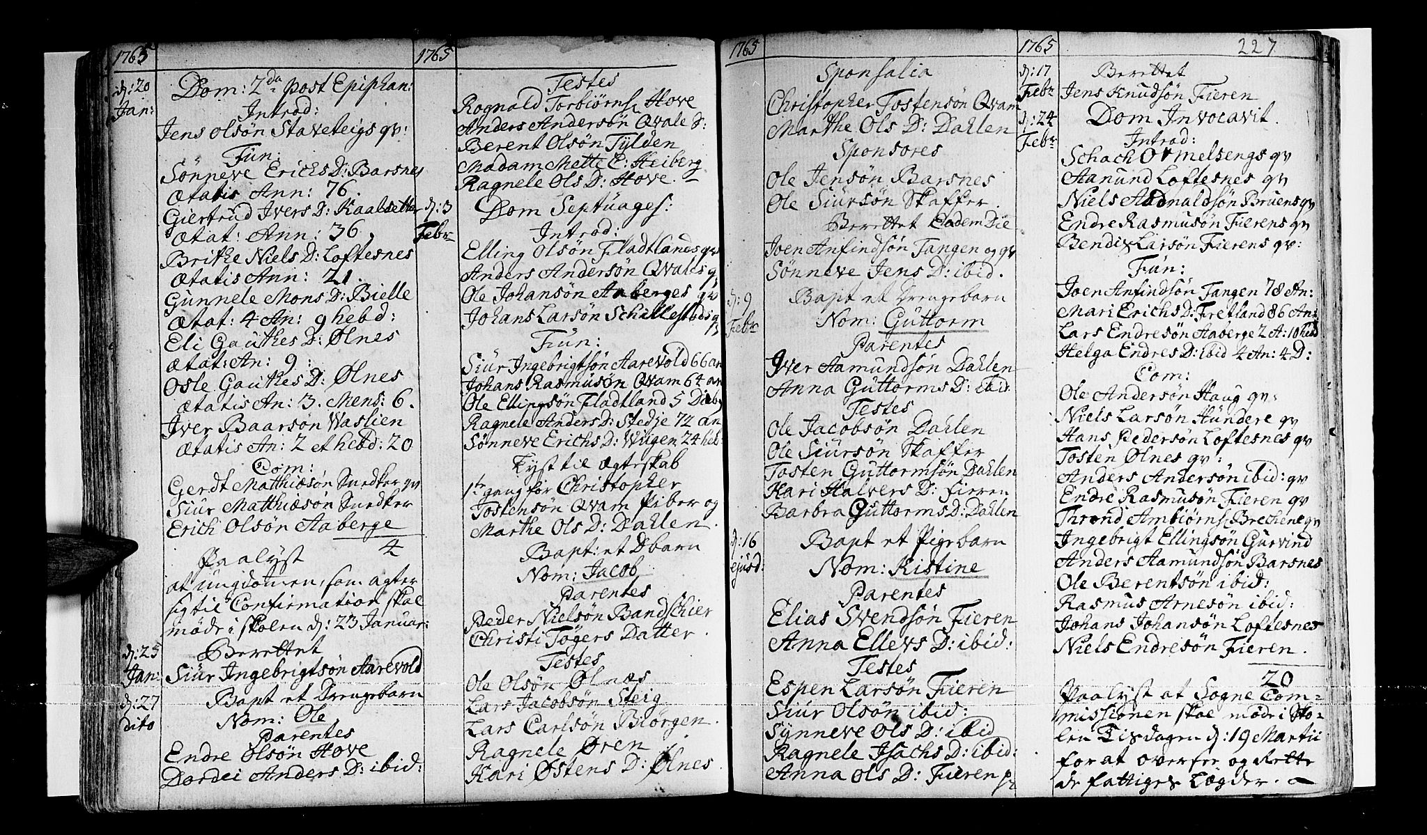 Sogndal sokneprestembete, SAB/A-81301/H/Haa/Haaa/L0003: Parish register (official) no. A 3, 1747-1768, p. 227
