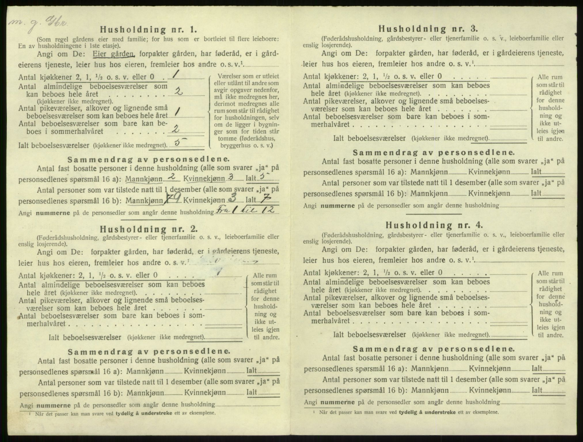 SAB, 1920 census for Brekke, 1920, p. 148