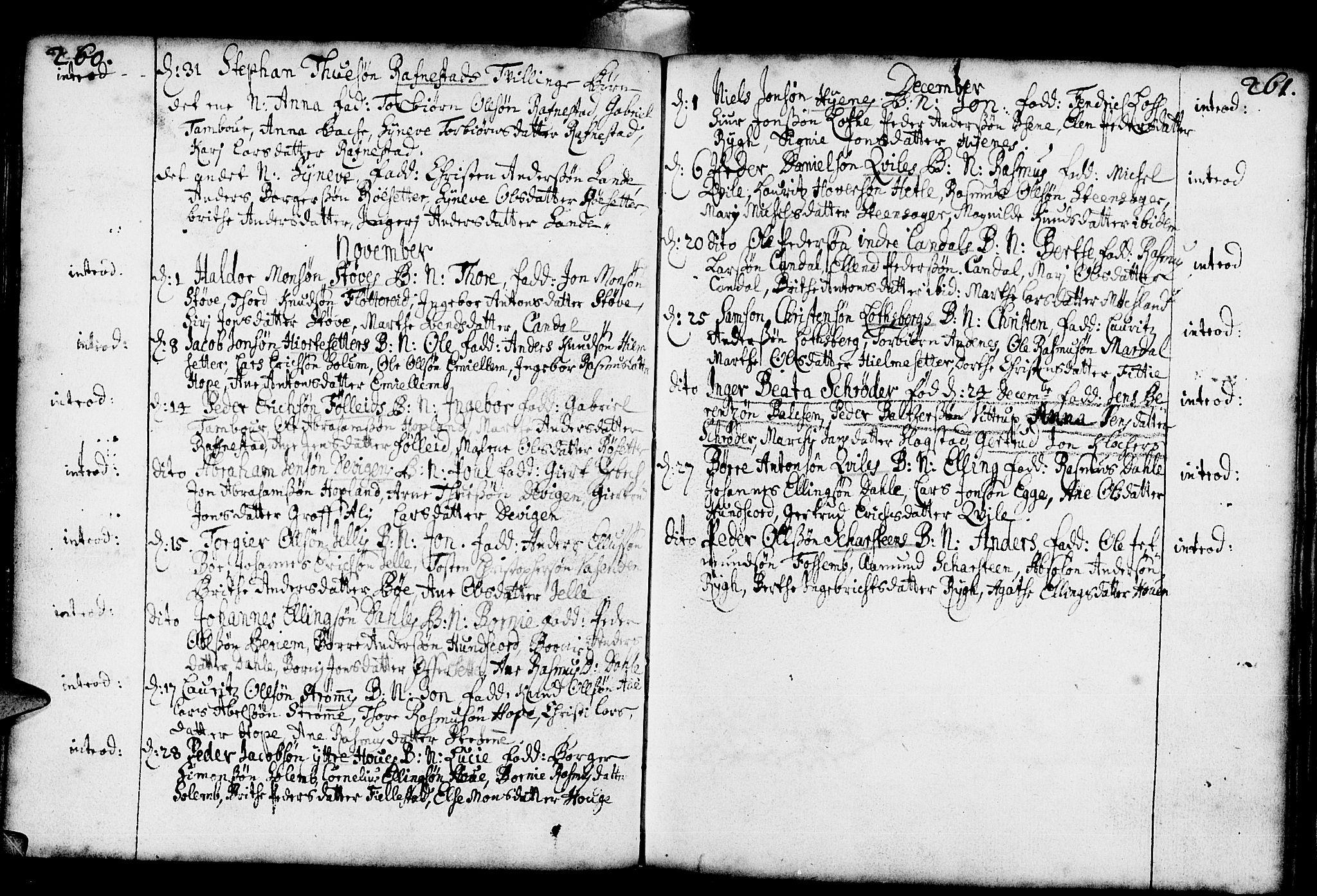 Gloppen sokneprestembete, SAB/A-80101/H/Haa/Haaa/L0001: Parish register (official) no. A 1, 1686-1711, p. 260-261