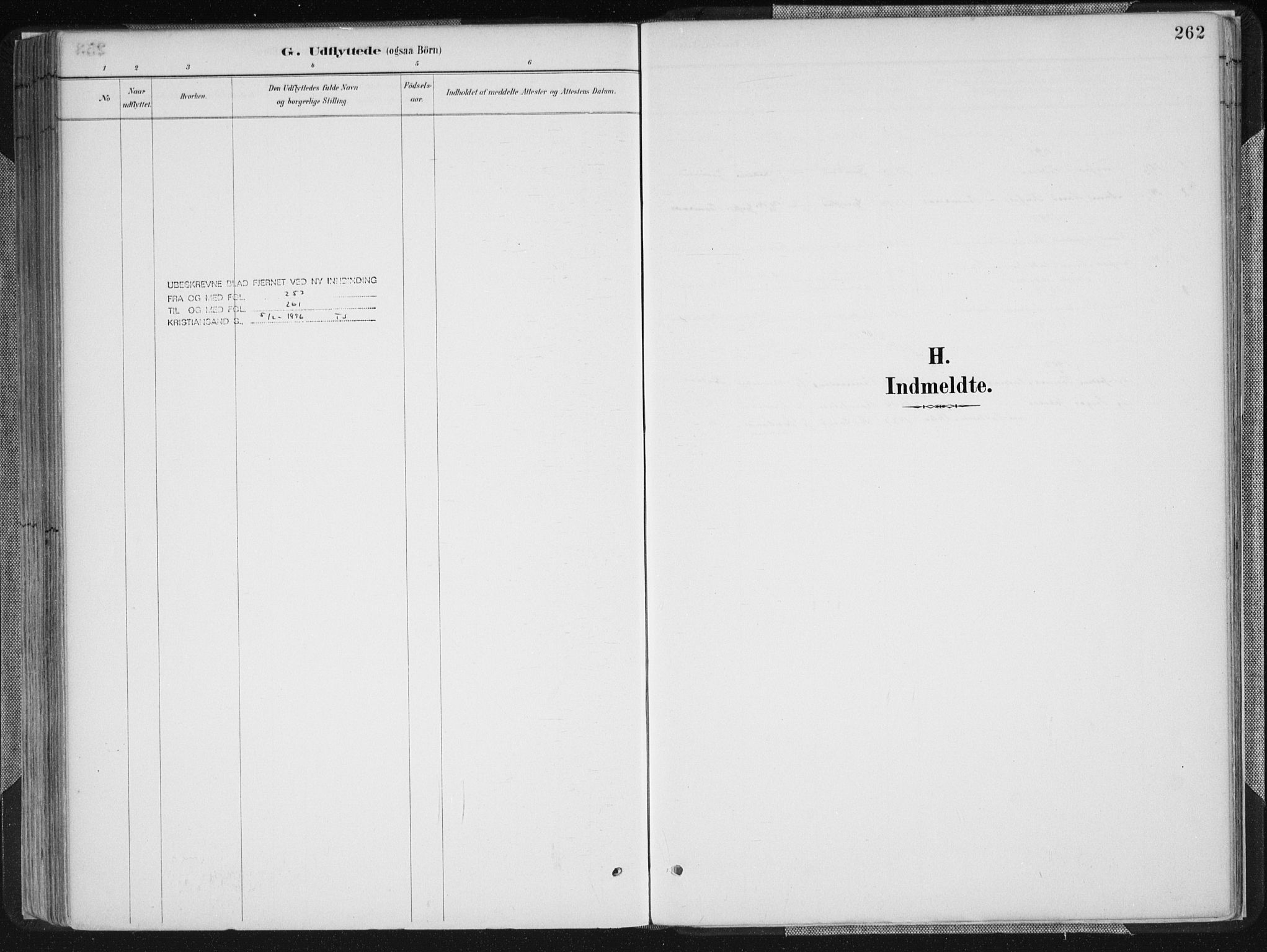 Birkenes sokneprestkontor, SAK/1111-0004/F/Fa/L0005: Parish register (official) no. A 5, 1887-1907, p. 262