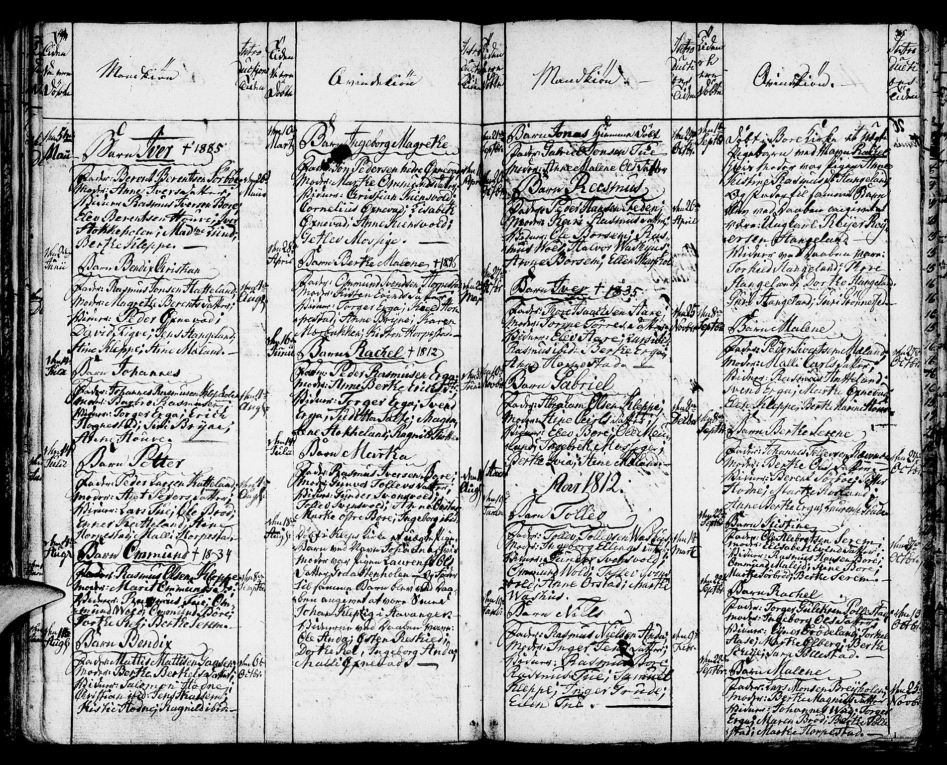 Klepp sokneprestkontor, SAST/A-101803/001/3/30BA/L0001: Parish register (official) no. A 1, 1793-1819, p. 74-75