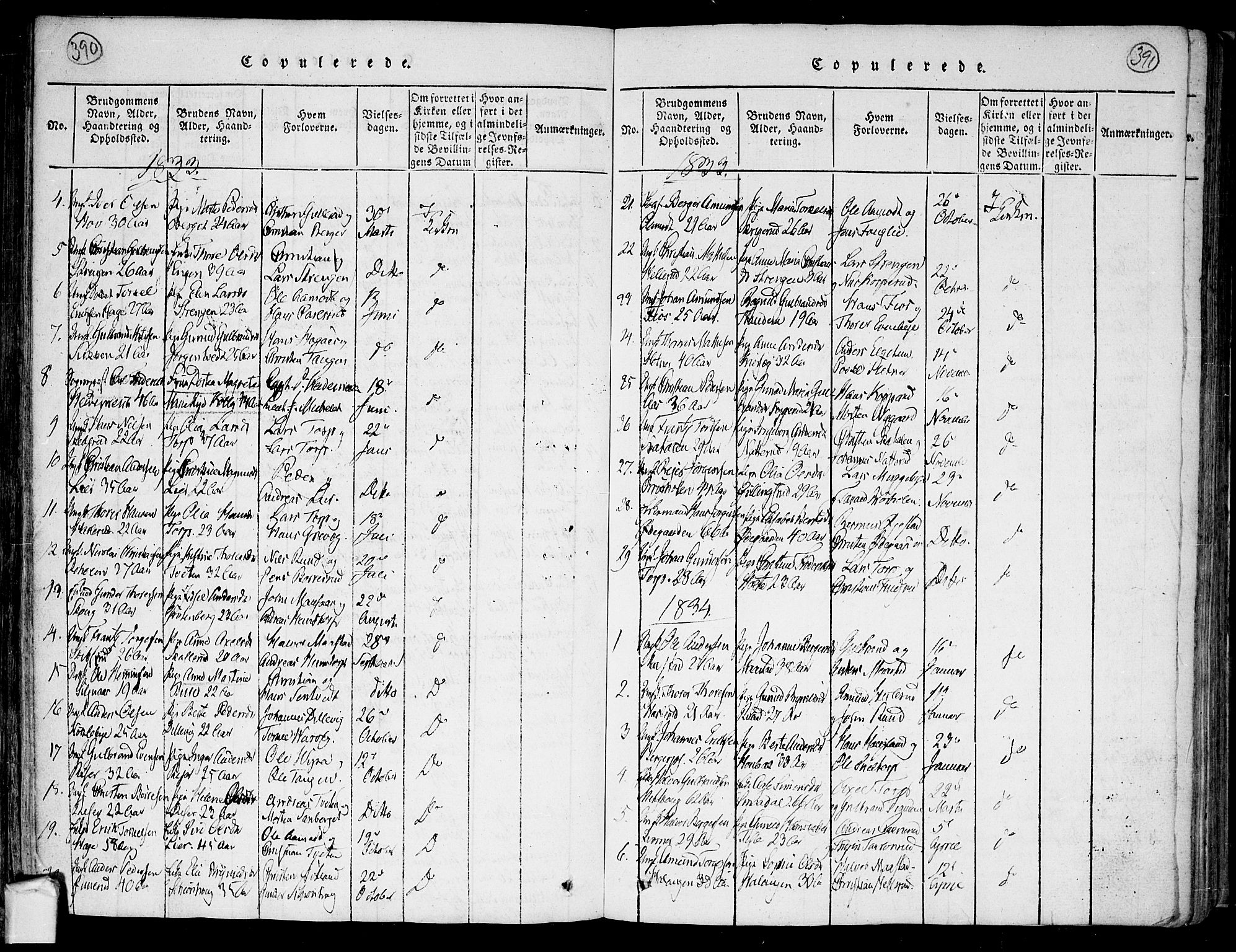 Trøgstad prestekontor Kirkebøker, SAO/A-10925/F/Fa/L0006: Parish register (official) no. I 6, 1815-1844, p. 390-391