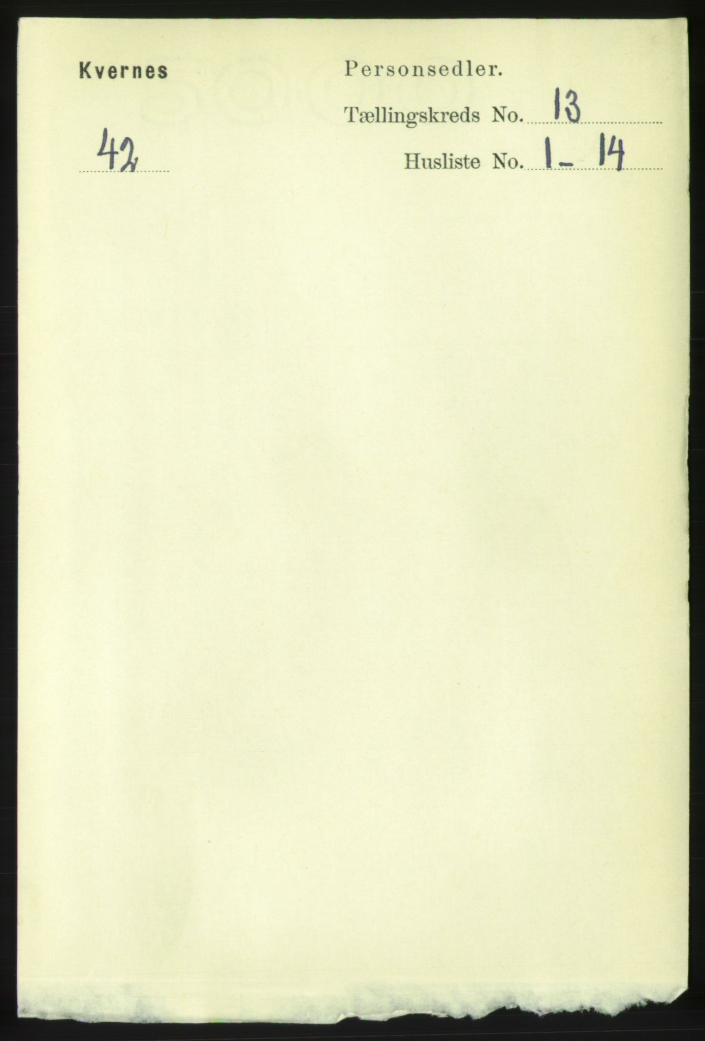 RA, 1891 census for 1553 Kvernes, 1891, p. 5424