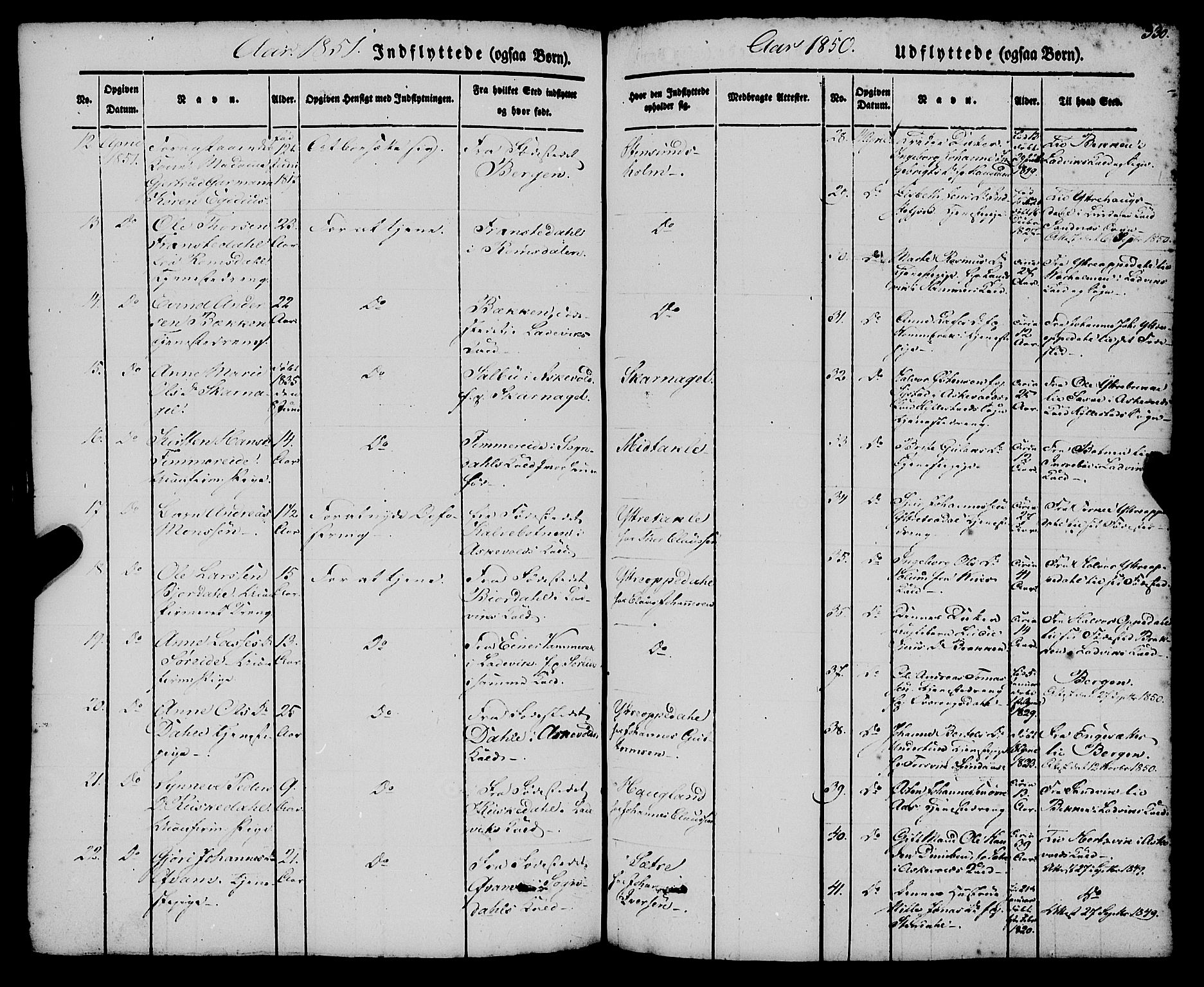 Gulen sokneprestembete, SAB/A-80201/H/Haa/Haaa/L0021: Parish register (official) no. A 21, 1848-1858, p. 330