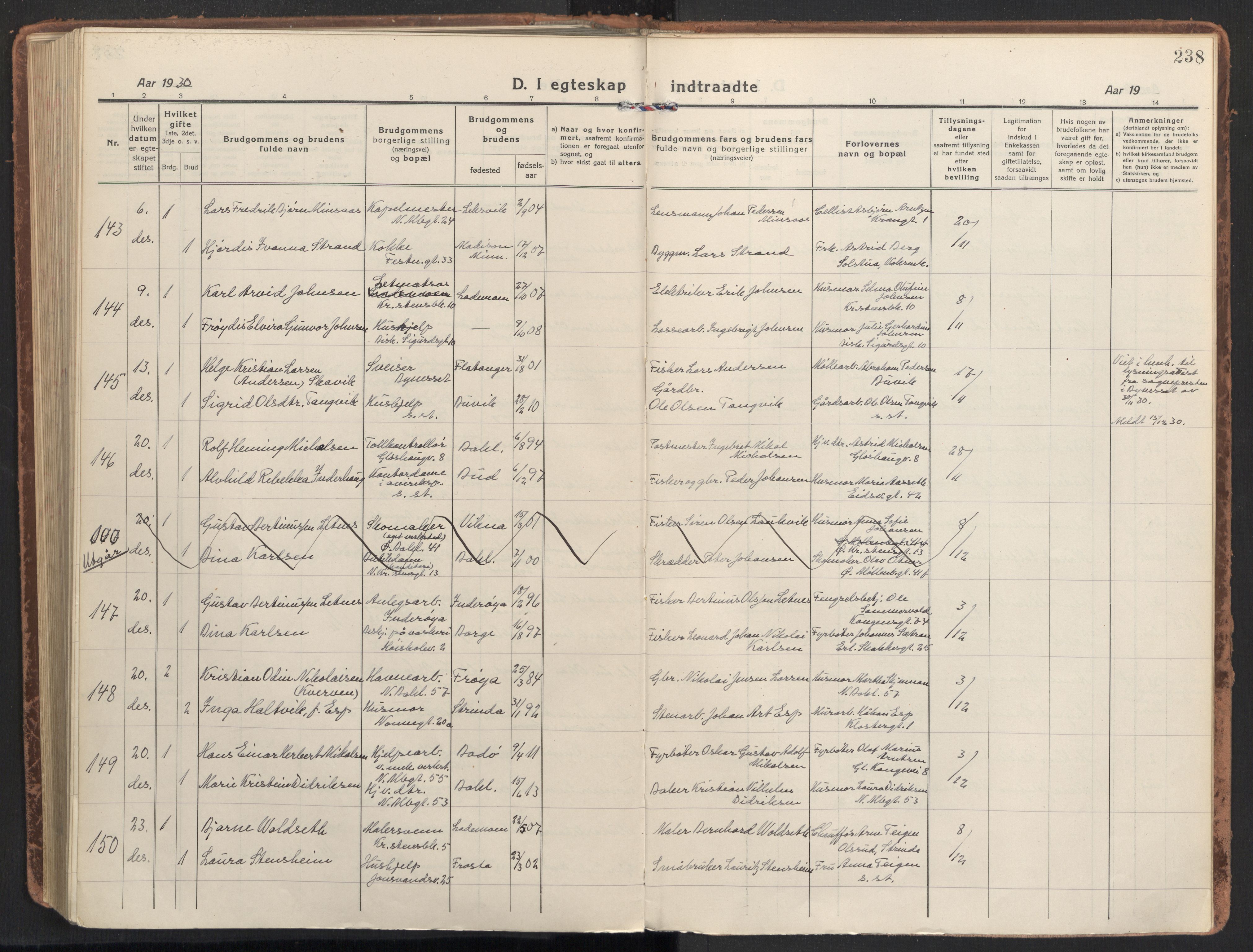 Ministerialprotokoller, klokkerbøker og fødselsregistre - Sør-Trøndelag, AV/SAT-A-1456/604/L0206: Parish register (official) no. 604A26, 1917-1931, p. 238