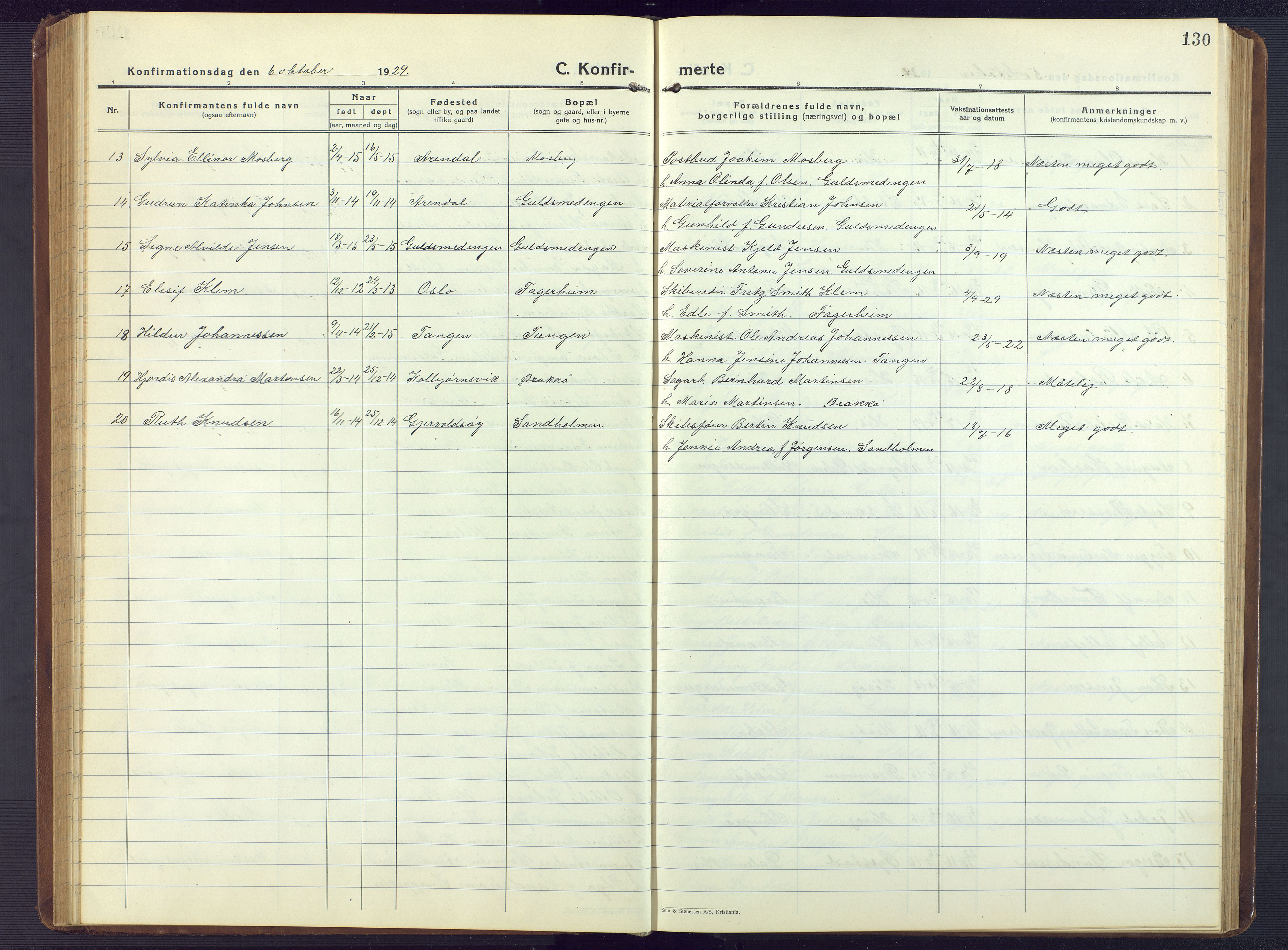 Hisøy sokneprestkontor, AV/SAK-1111-0020/F/Fb/L0005: Parish register (copy) no. B 5, 1924-1946, p. 130