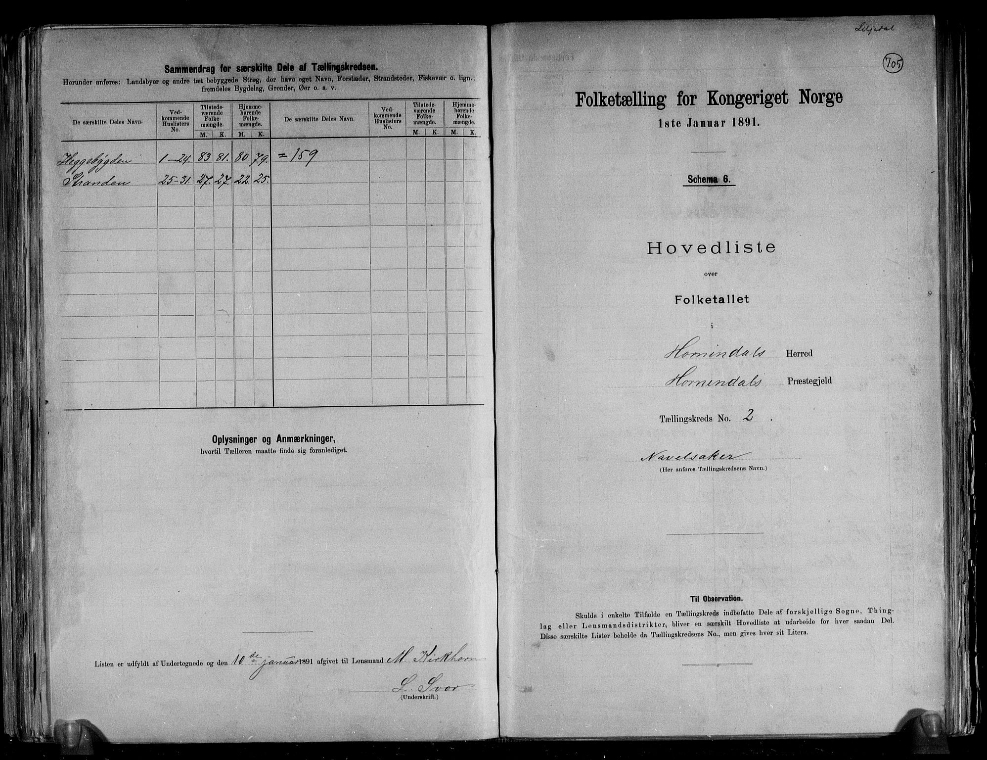 RA, 1891 census for 1444 Hornindal, 1891, p. 7