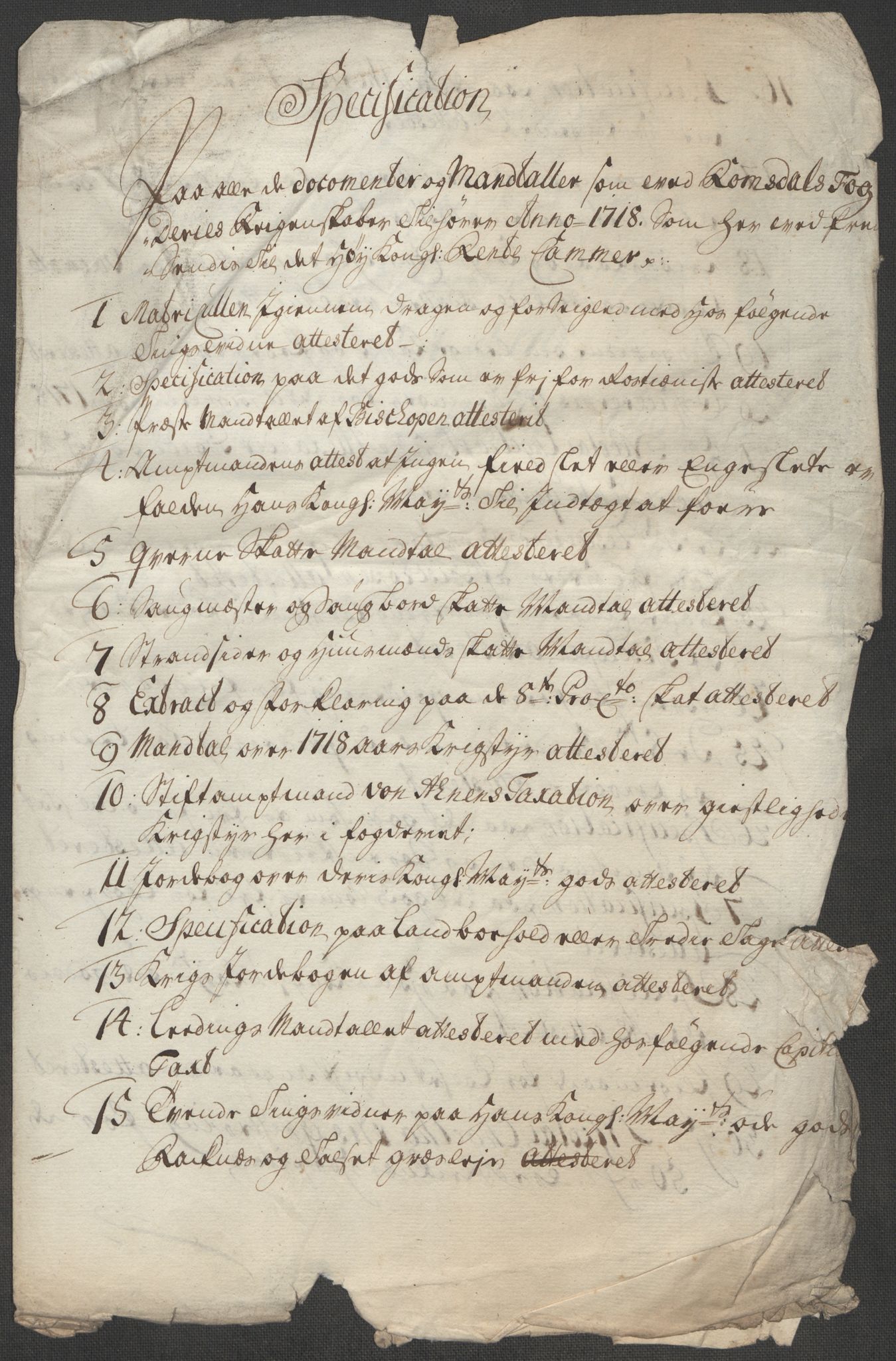 Rentekammeret inntil 1814, Reviderte regnskaper, Fogderegnskap, AV/RA-EA-4092/R55/L3665: Fogderegnskap Romsdal, 1718, p. 15