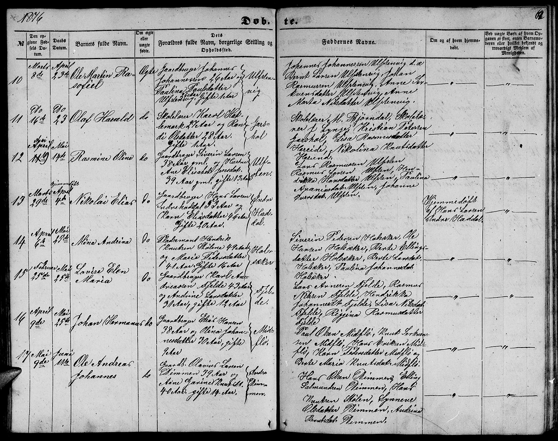 Ministerialprotokoller, klokkerbøker og fødselsregistre - Møre og Romsdal, AV/SAT-A-1454/509/L0111: Parish register (copy) no. 509C01, 1854-1882, p. 62