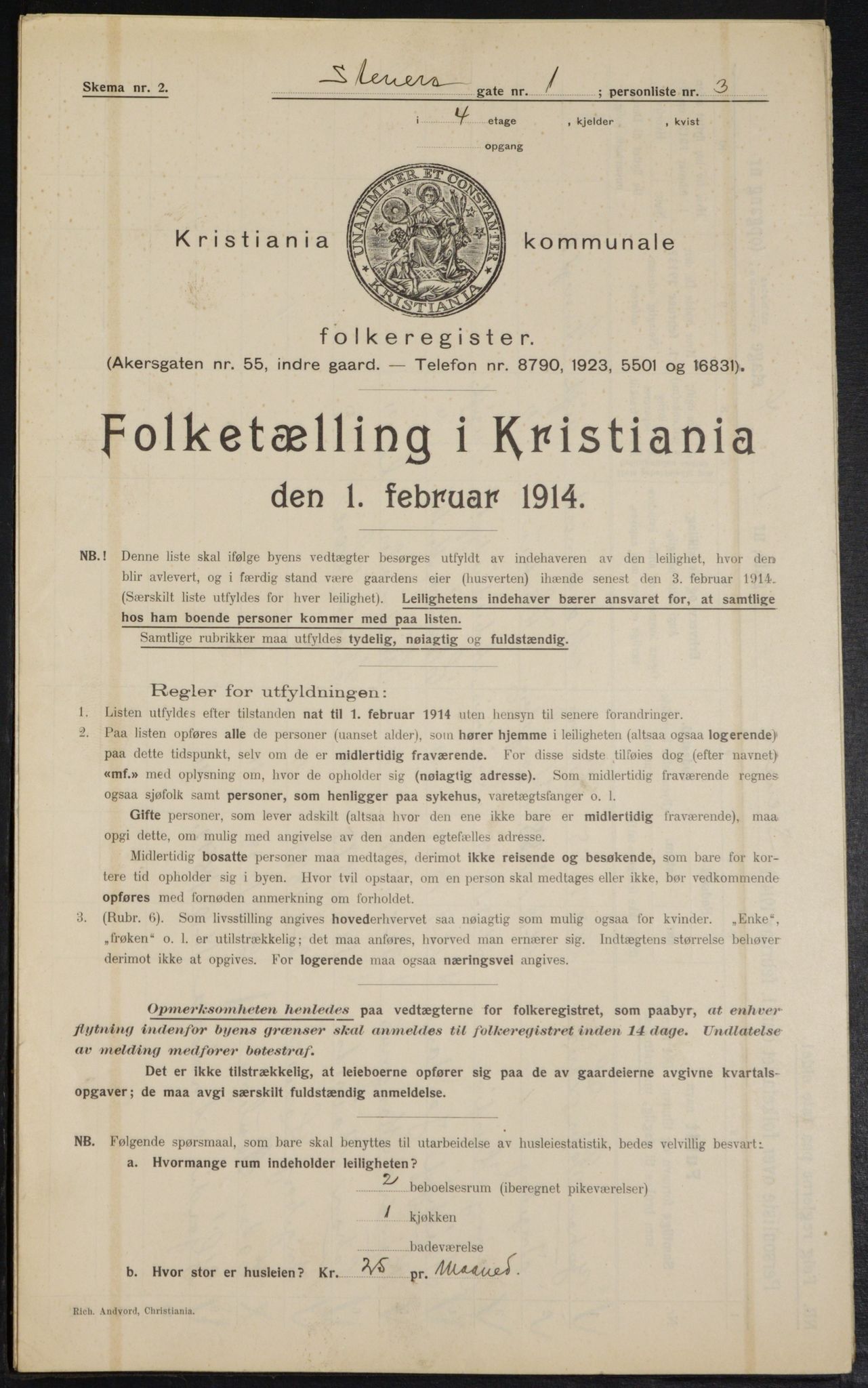 OBA, Municipal Census 1914 for Kristiania, 1914, p. 101396