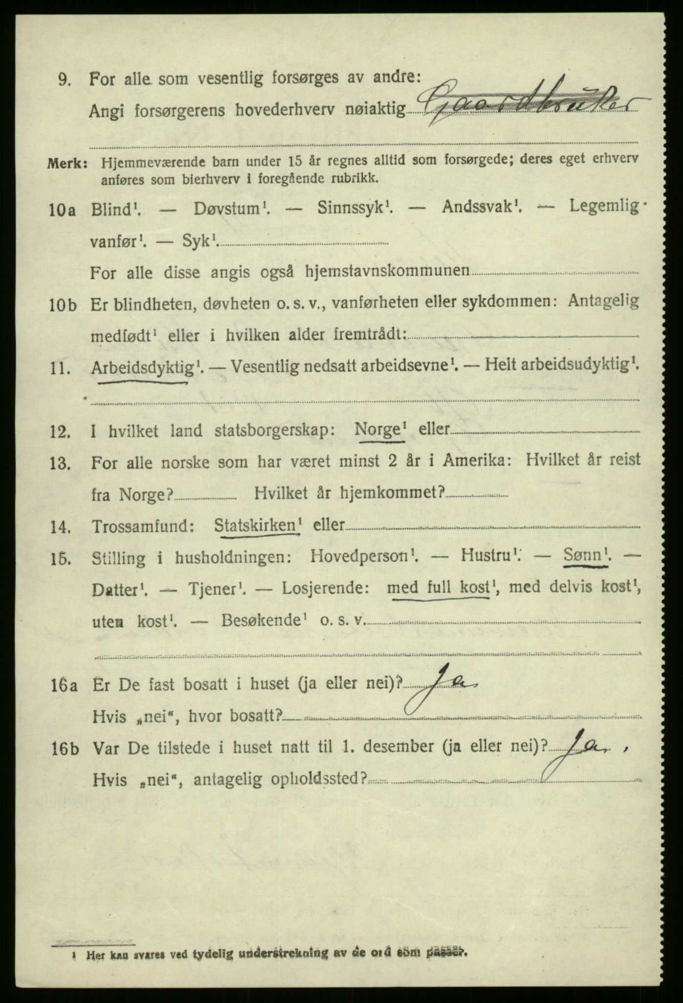 SAB, 1920 census for Kinn, 1920, p. 9560