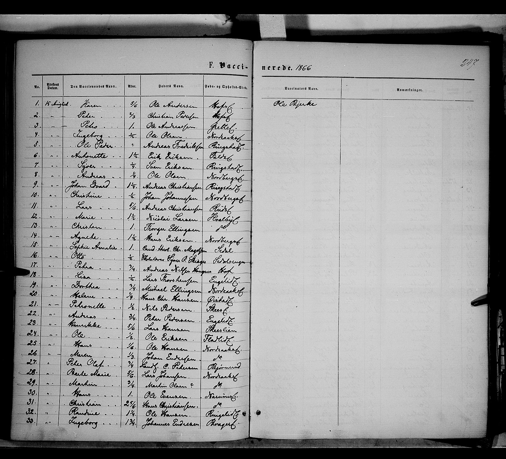 Søndre Land prestekontor, AV/SAH-PREST-122/K/L0001: Parish register (official) no. 1, 1860-1877, p. 247