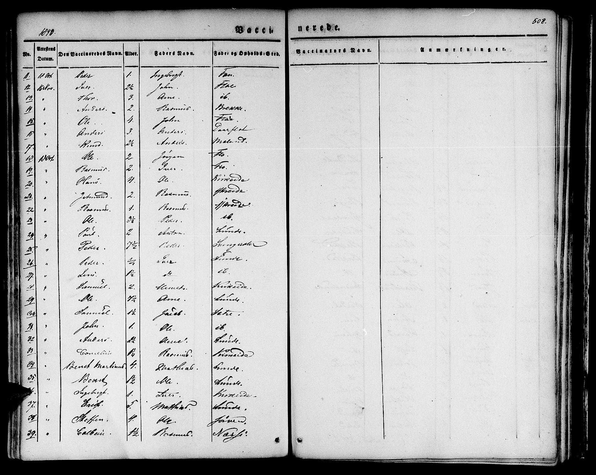 Innvik sokneprestembete, AV/SAB-A-80501: Parish register (official) no. A 4II, 1832-1846, p. 508