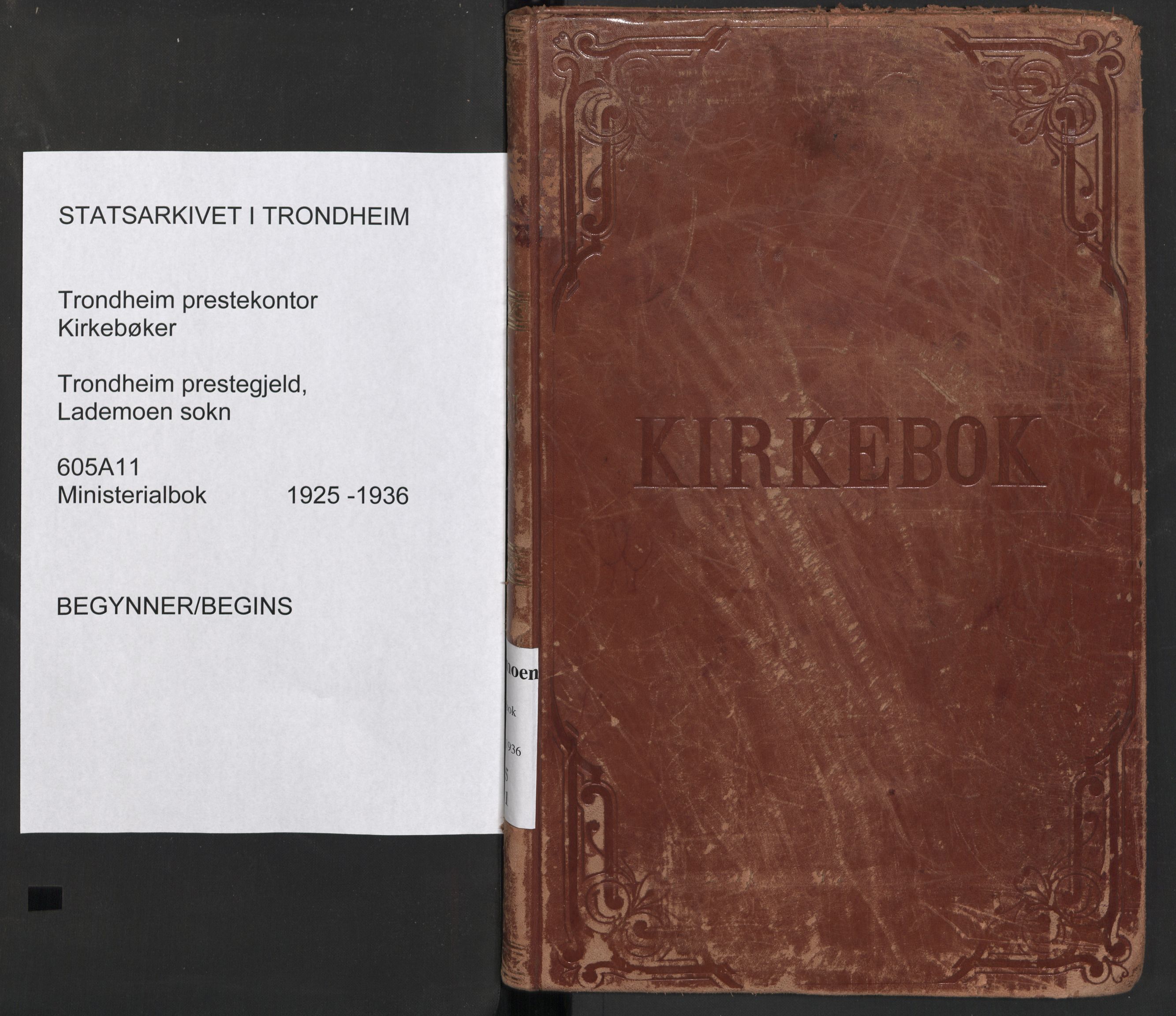 Ministerialprotokoller, klokkerbøker og fødselsregistre - Sør-Trøndelag, SAT/A-1456/605/L0249: Parish register (official) no. 605A11, 1925-1936