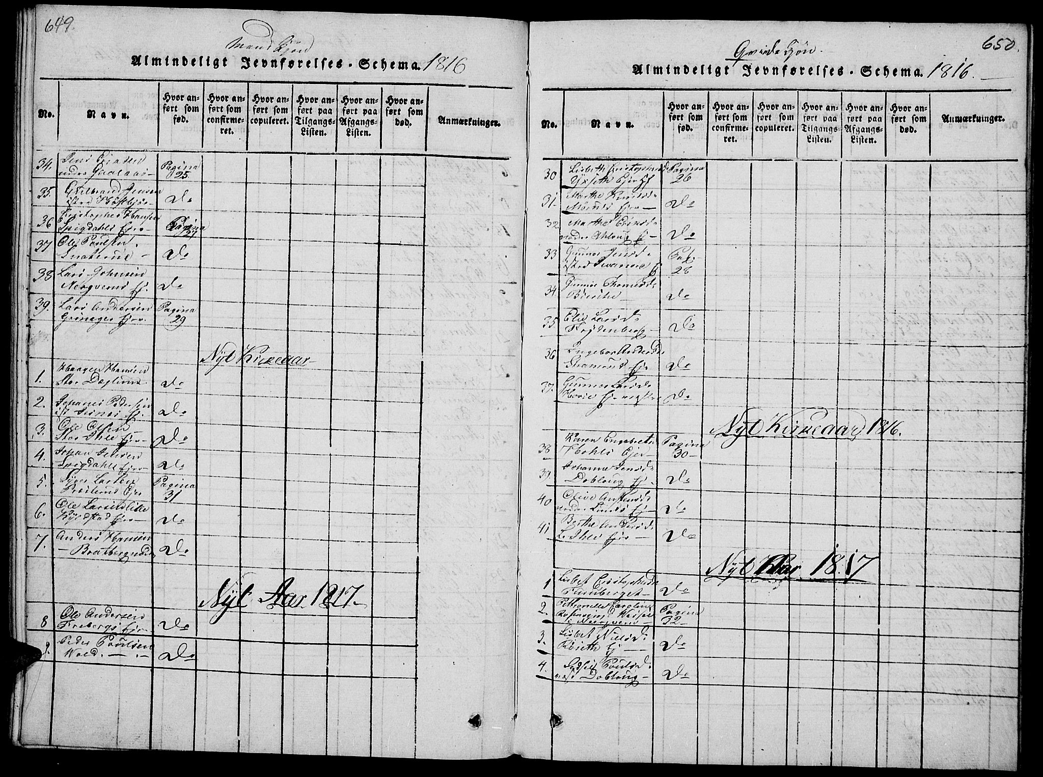 Vang prestekontor, Hedmark, SAH/PREST-008/H/Ha/Haa/L0008: Parish register (official) no. 8, 1815-1826, p. 649-650