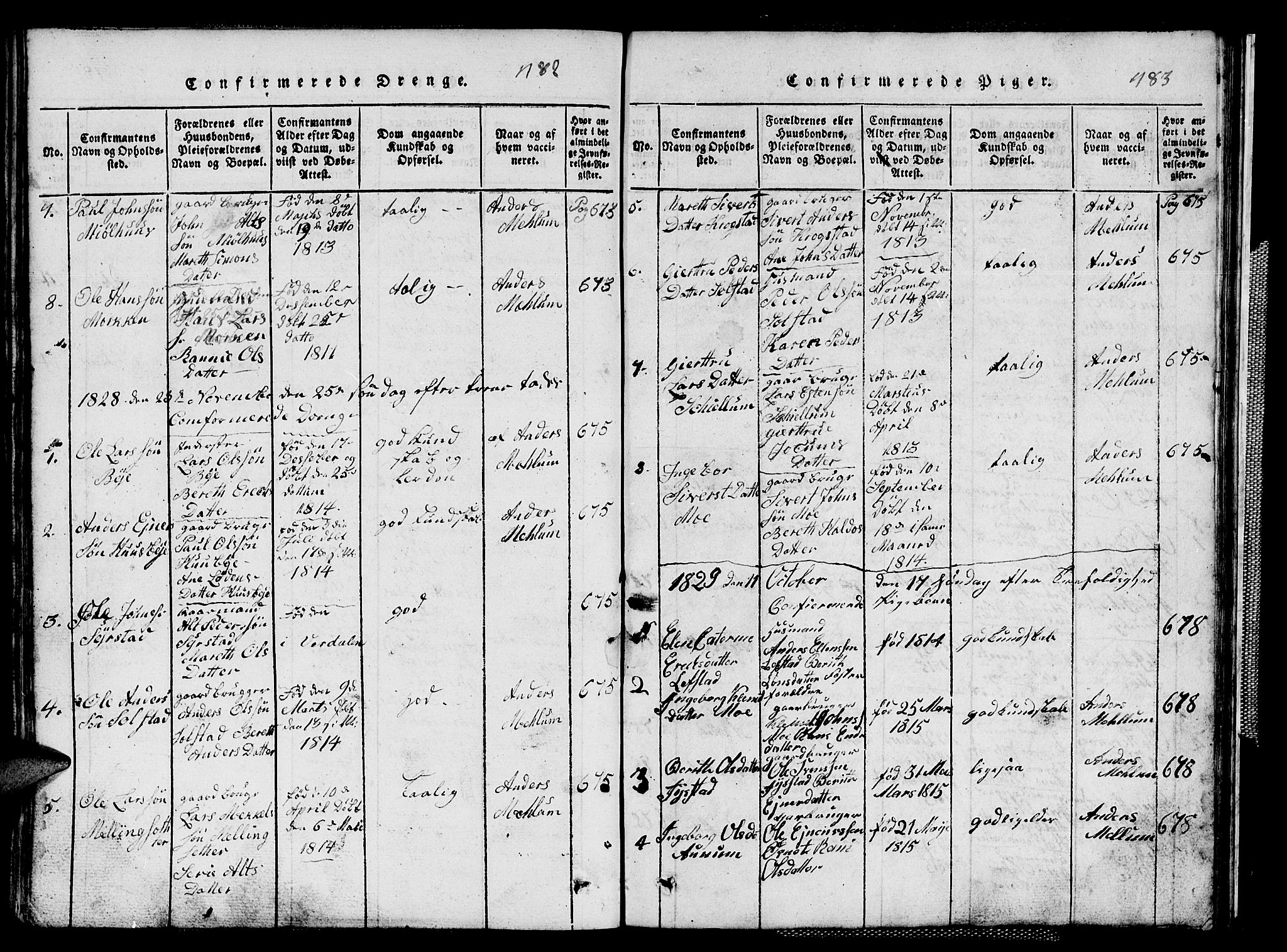 Ministerialprotokoller, klokkerbøker og fødselsregistre - Sør-Trøndelag, SAT/A-1456/667/L0796: Parish register (copy) no. 667C01, 1817-1836, p. 482-483