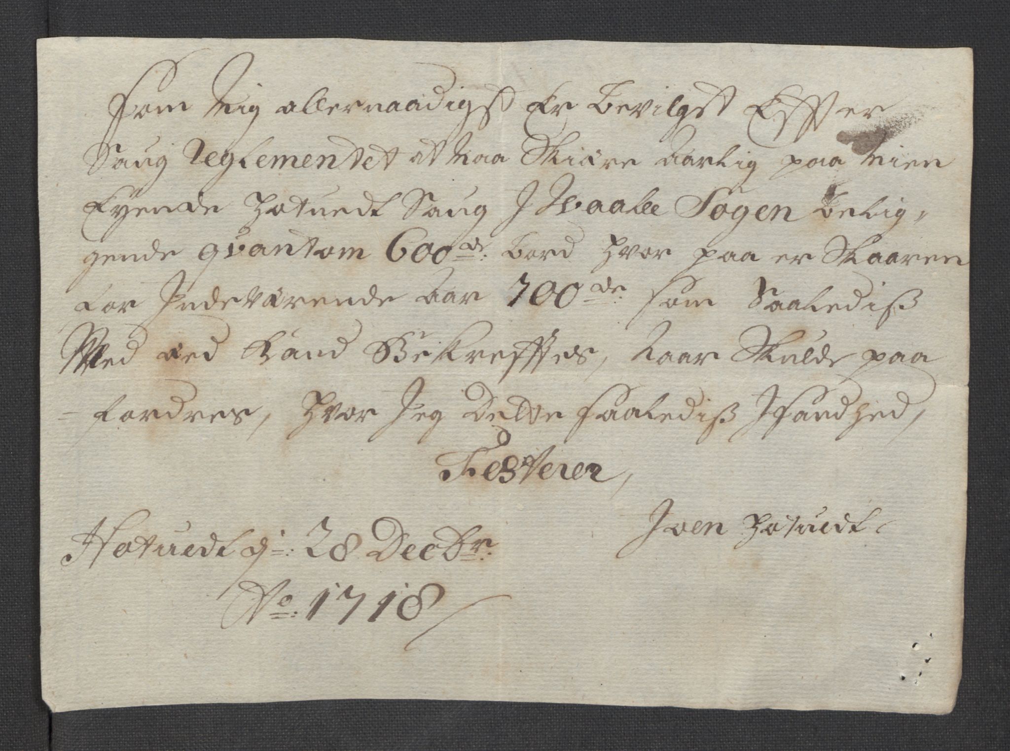 Rentekammeret inntil 1814, Reviderte regnskaper, Fogderegnskap, AV/RA-EA-4092/R32/L1882: Fogderegnskap Jarlsberg grevskap, 1718, p. 240