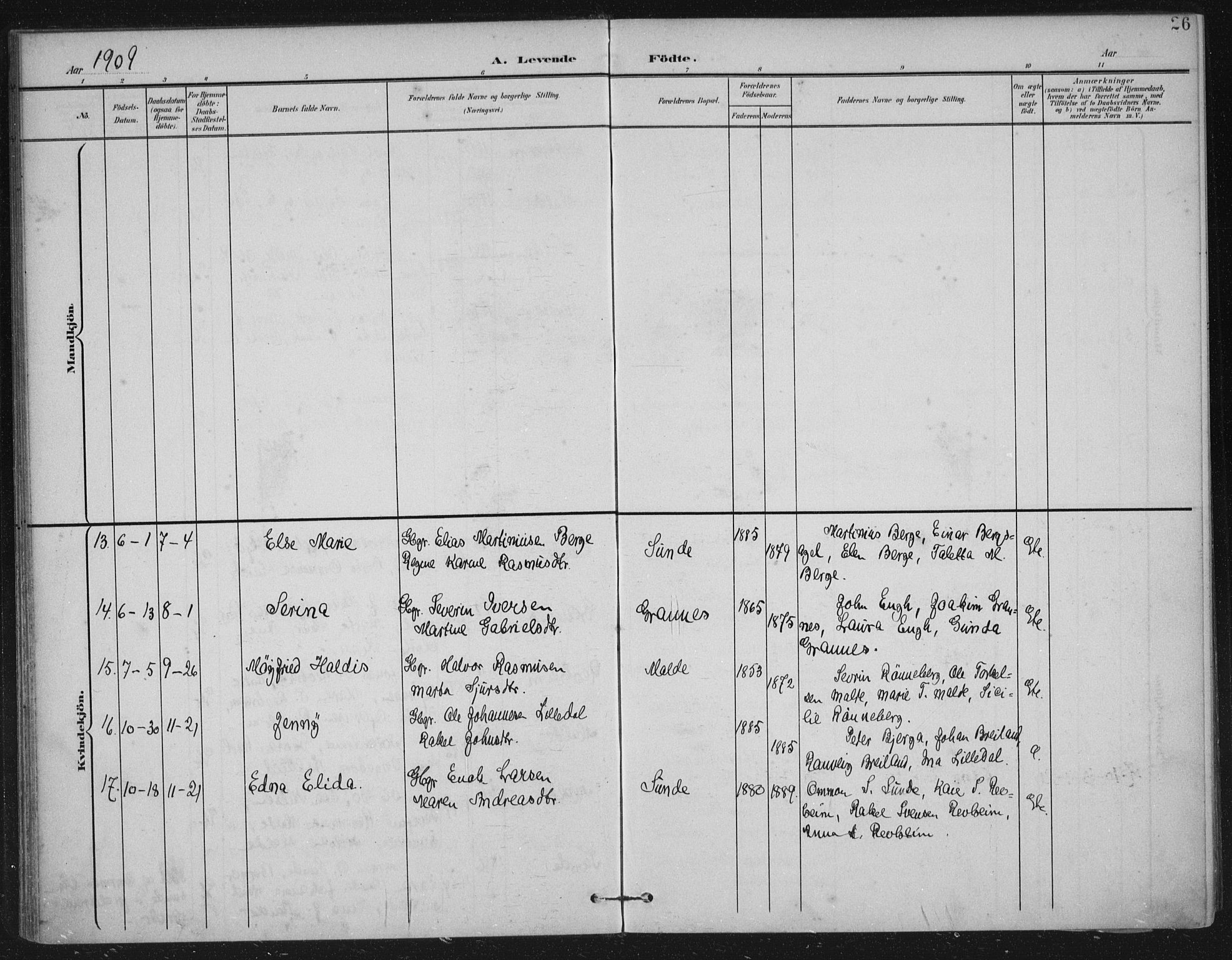 Håland sokneprestkontor, AV/SAST-A-101802/002/B/L0001: Parish register (official) no. A 13, 1901-1923, p. 26