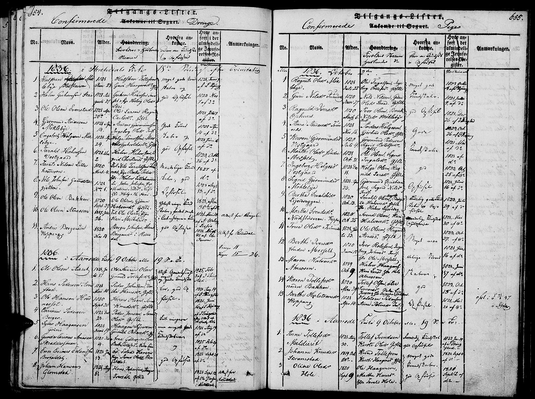 Åmot prestekontor, Hedmark, SAH/PREST-056/H/Ha/Haa/L0005: Parish register (official) no. 5, 1815-1841, p. 654-655