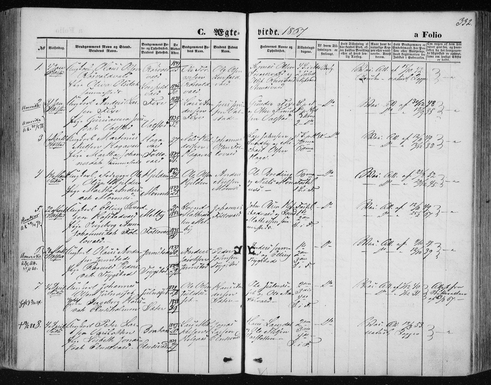 Ministerialprotokoller, klokkerbøker og fødselsregistre - Nord-Trøndelag, SAT/A-1458/723/L0241: Parish register (official) no. 723A10, 1860-1869, p. 332