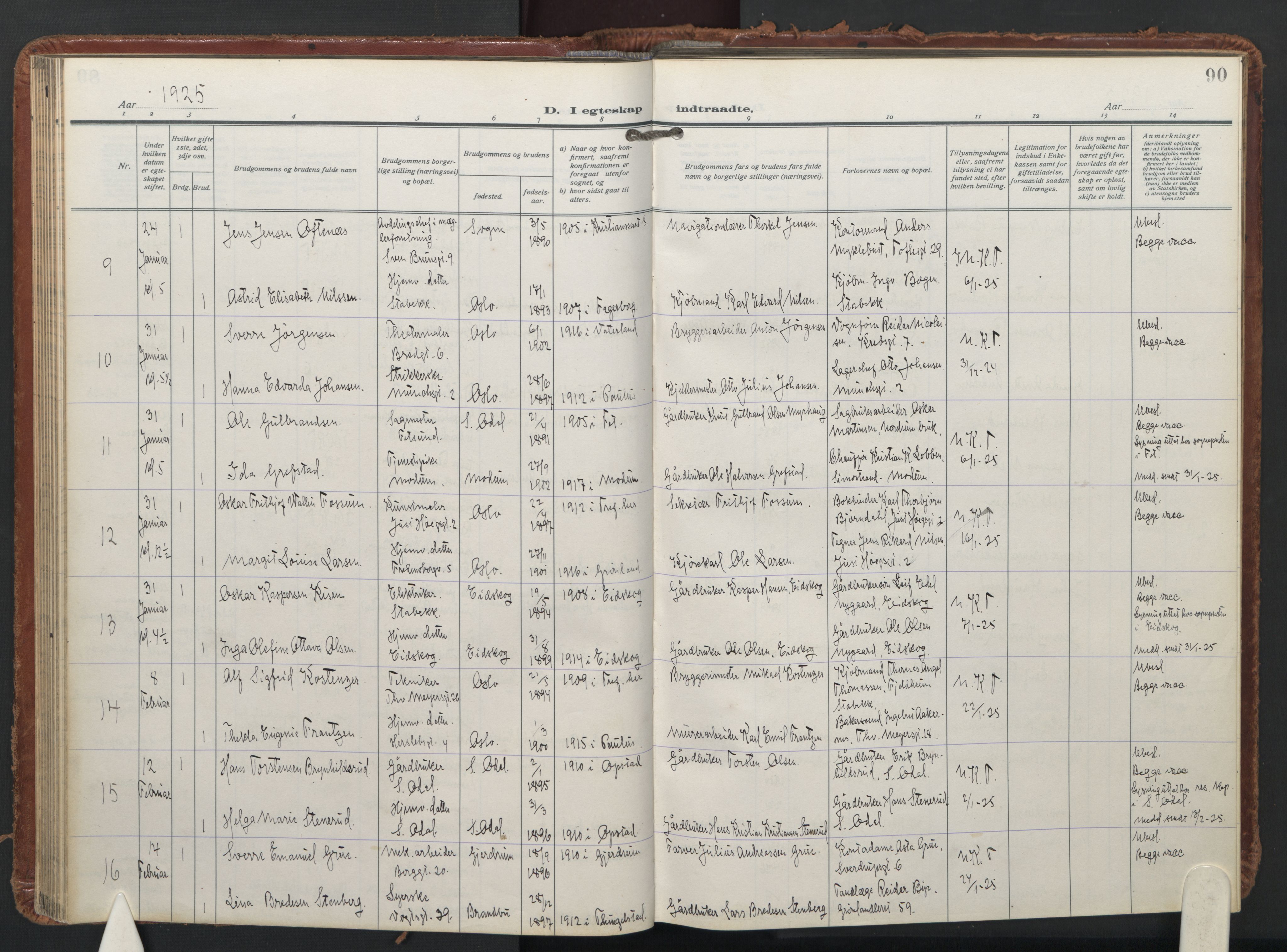 Trefoldighet prestekontor Kirkebøker, AV/SAO-A-10882/F/Fc/L0009: Parish register (official) no. III 9, 1922-1936, p. 90