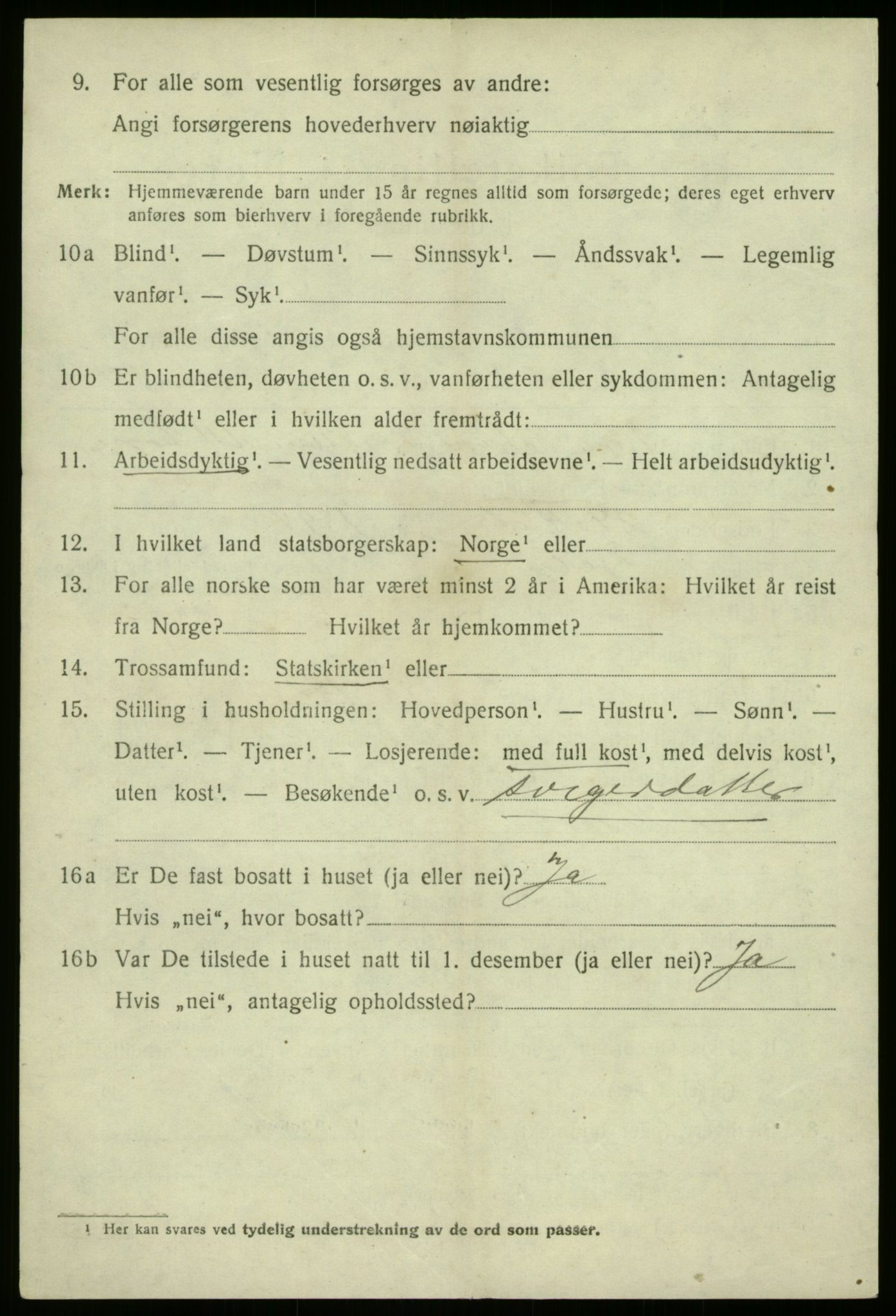 SAB, 1920 census for Fjaler, 1920, p. 3466